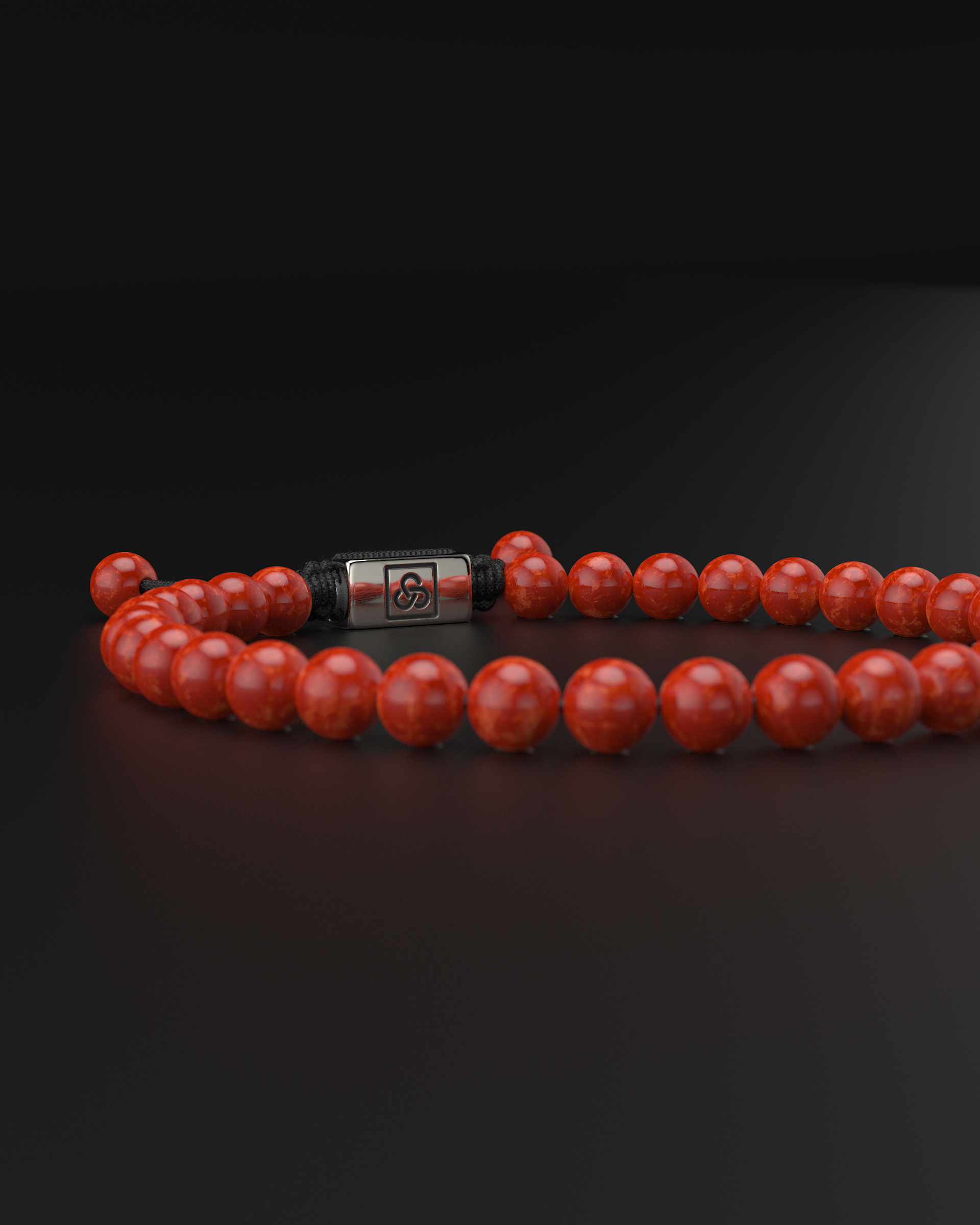 Red Jade Macrame Bracelet 6mm | Essential