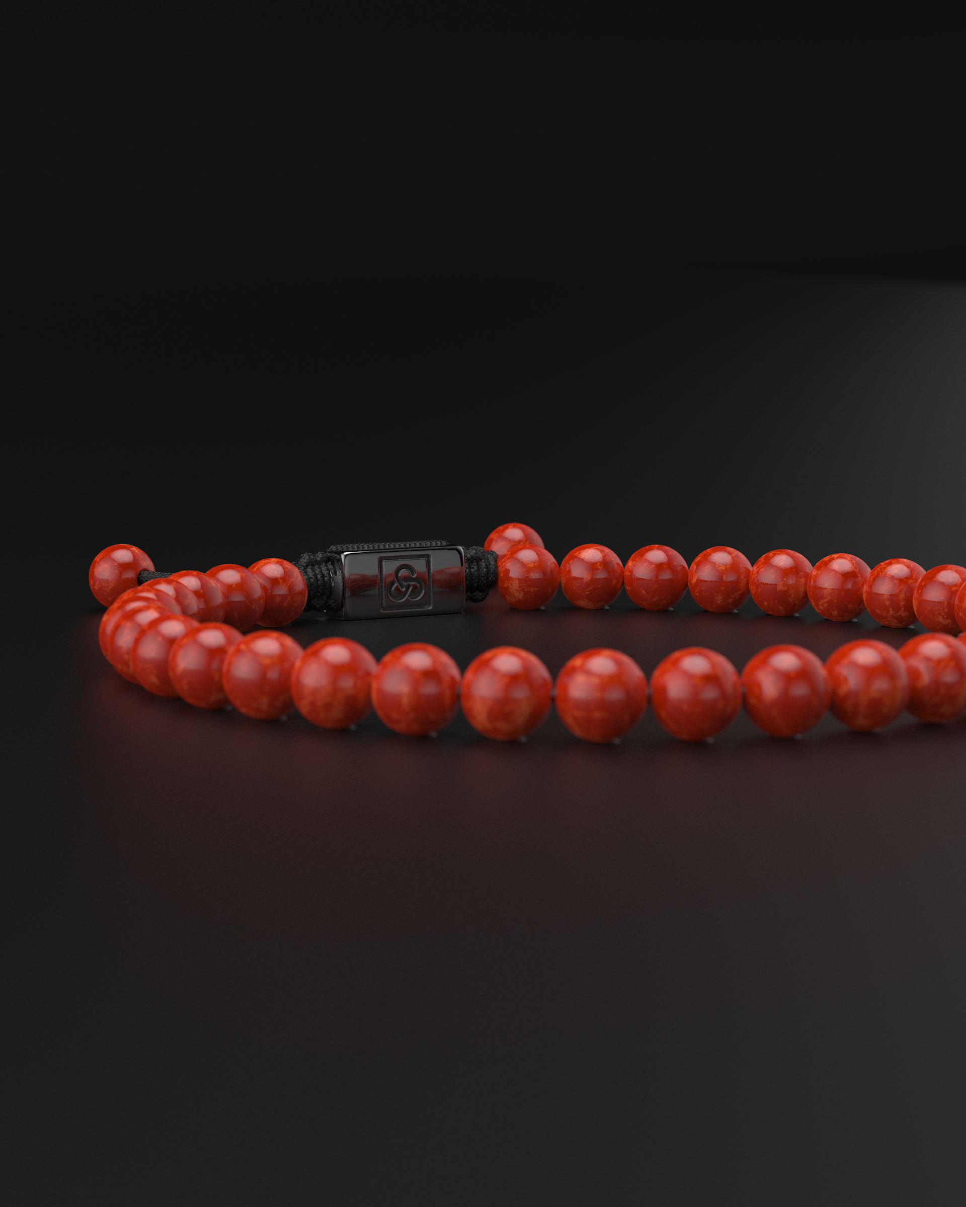 Red Jade Macrame Bracelet 6mm | Essential