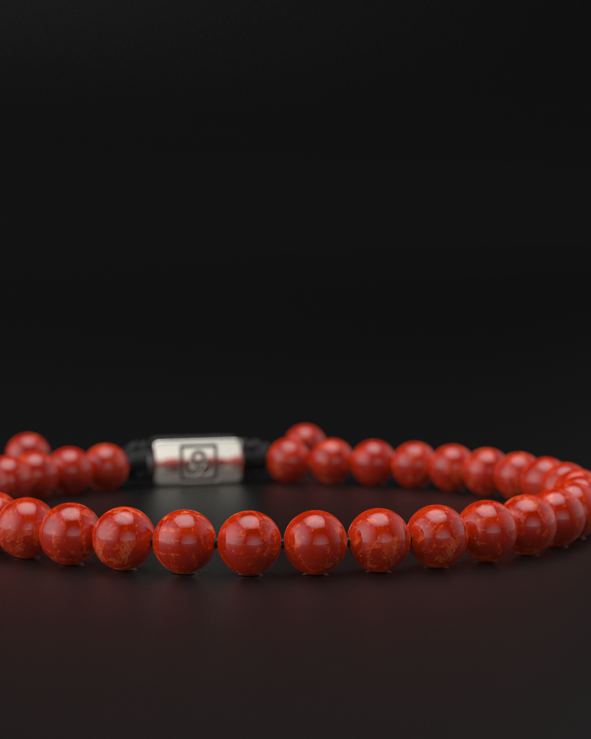 Red Jade Macrame Bracelet 6mm | Essential