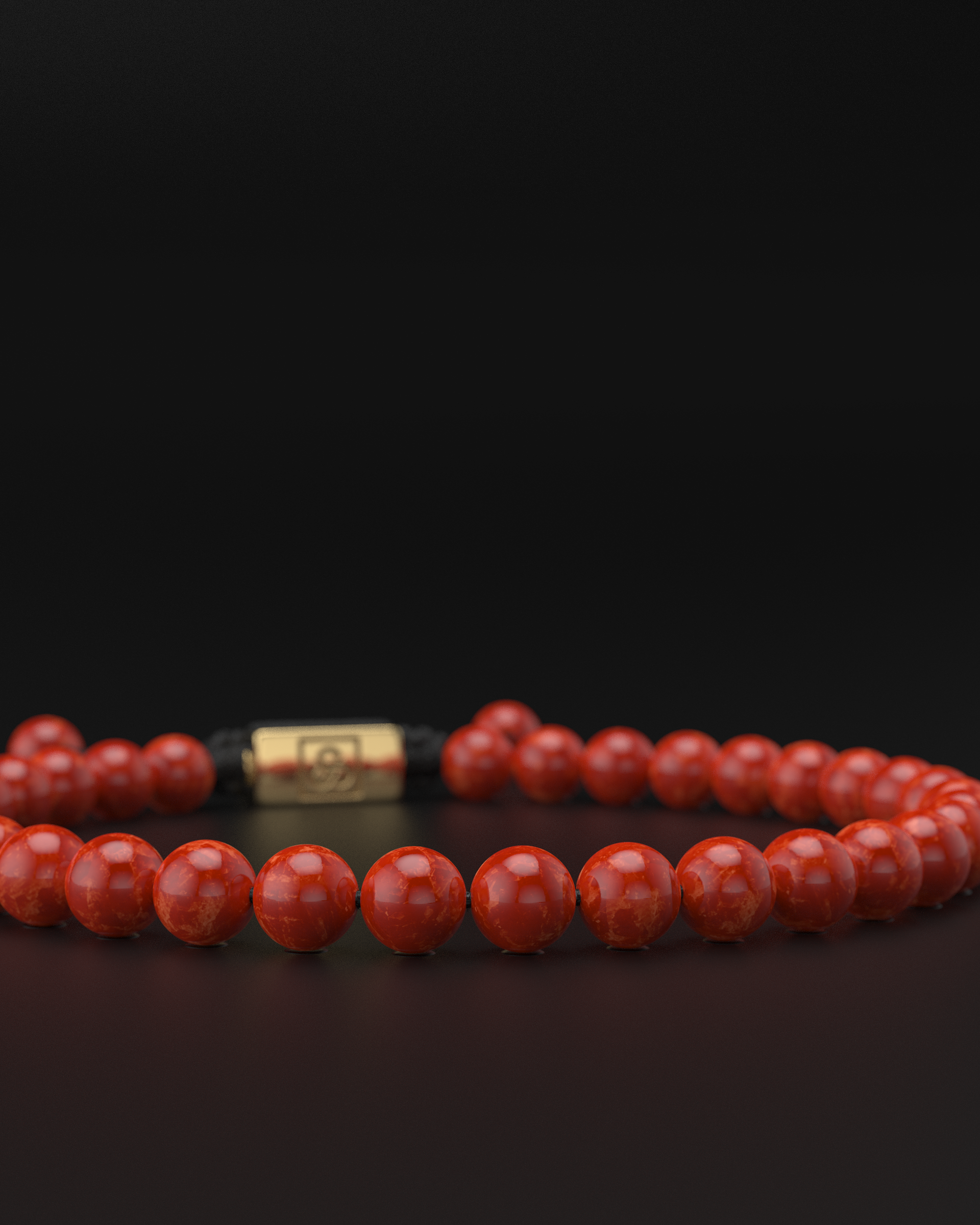 Red Jade Macrame Bracelet 6mm | Essential