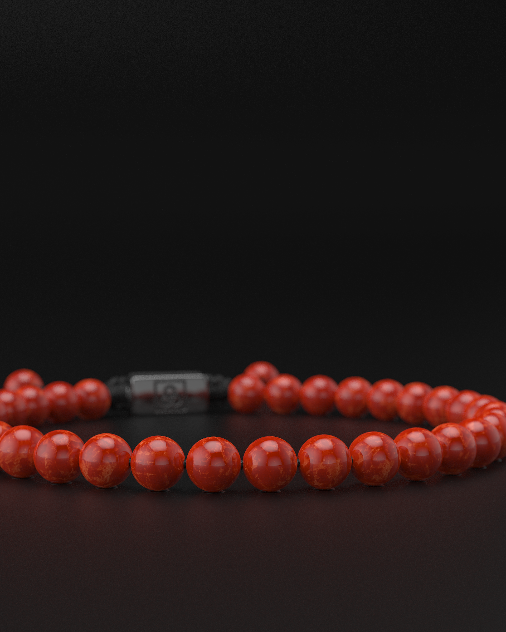 Red Jade Macrame Bracelet 6mm | Essential