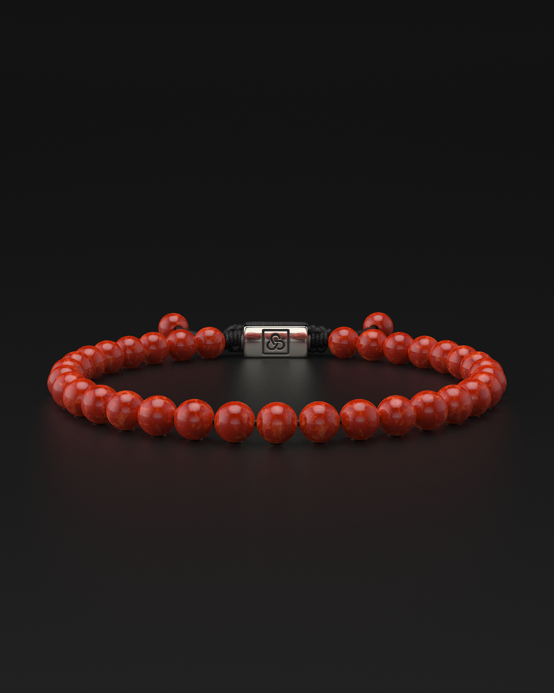 Red Jade Macrame Bracelet 6mm | Essential