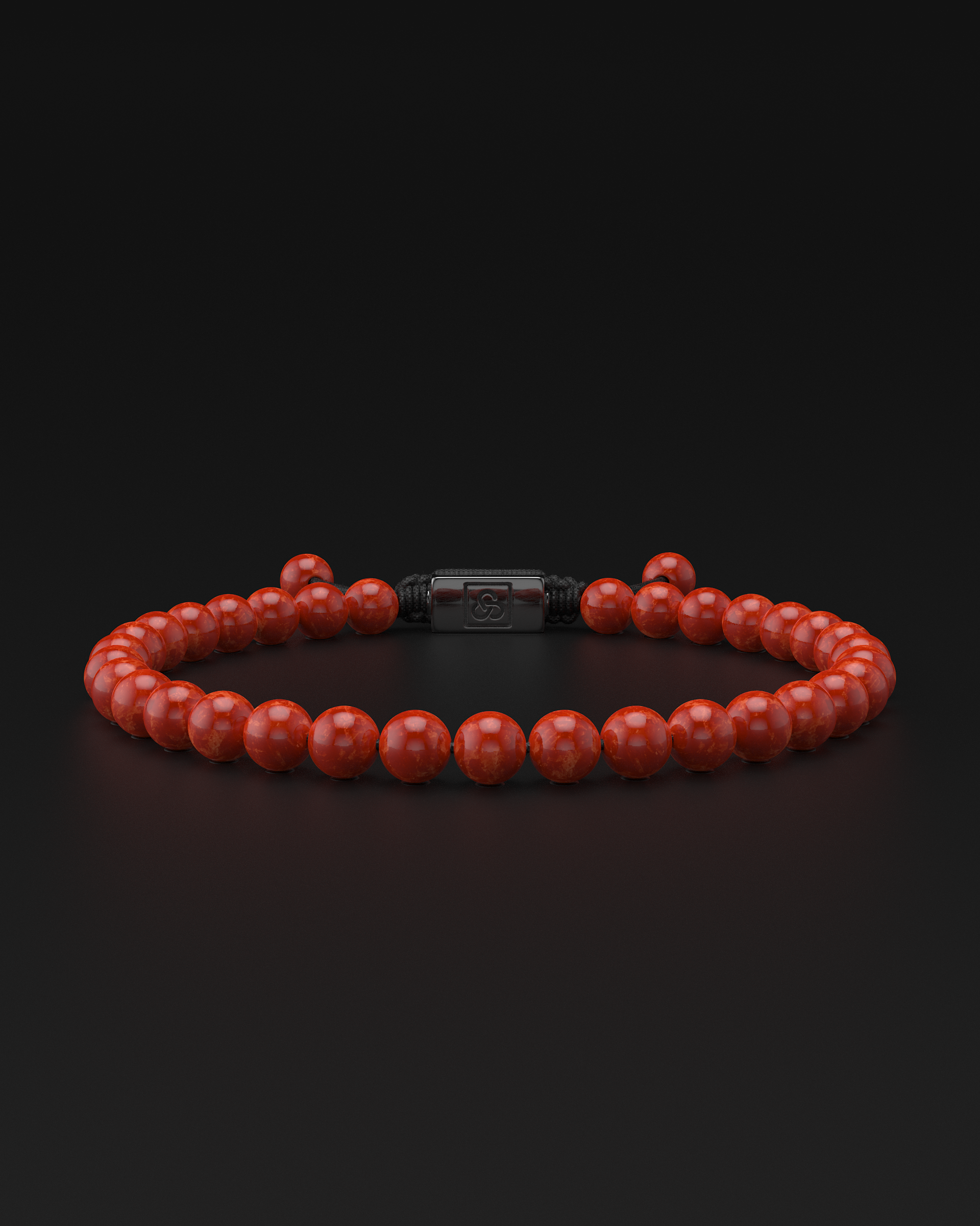 Red Jade Macrame Bracelet 6mm | Essential