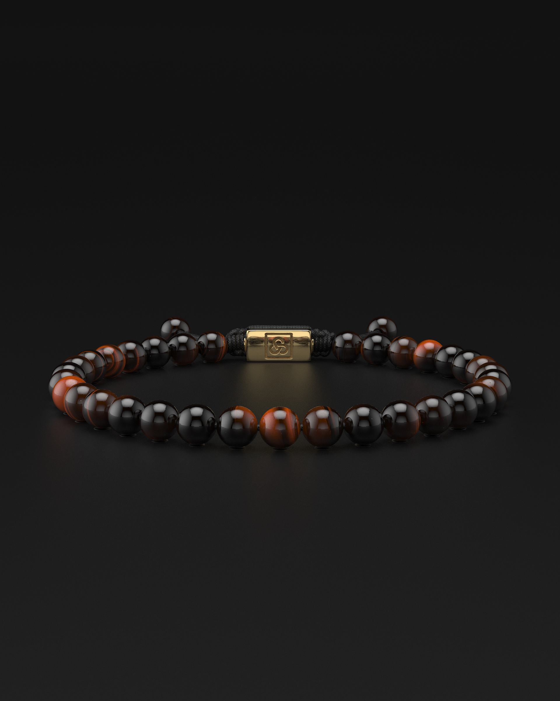 Red Tiger Eye Macrame Bracelet 6mm | Essential