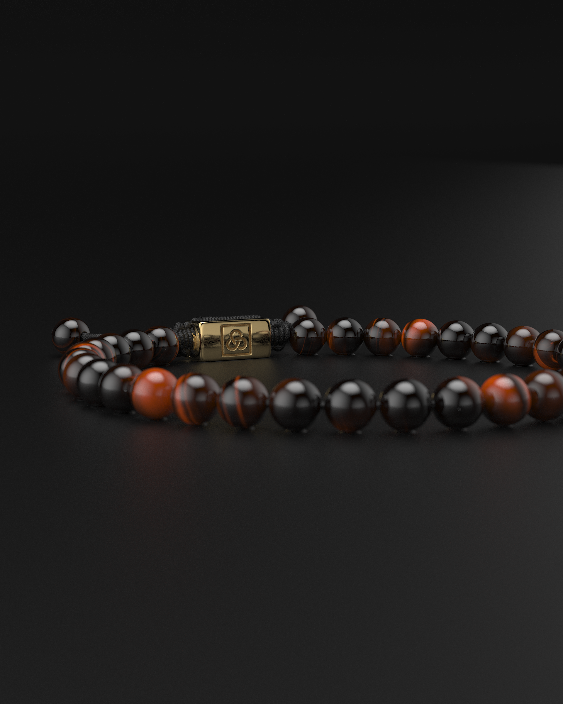 Red Tiger Eye Macrame Bracelet 6mm | Essential