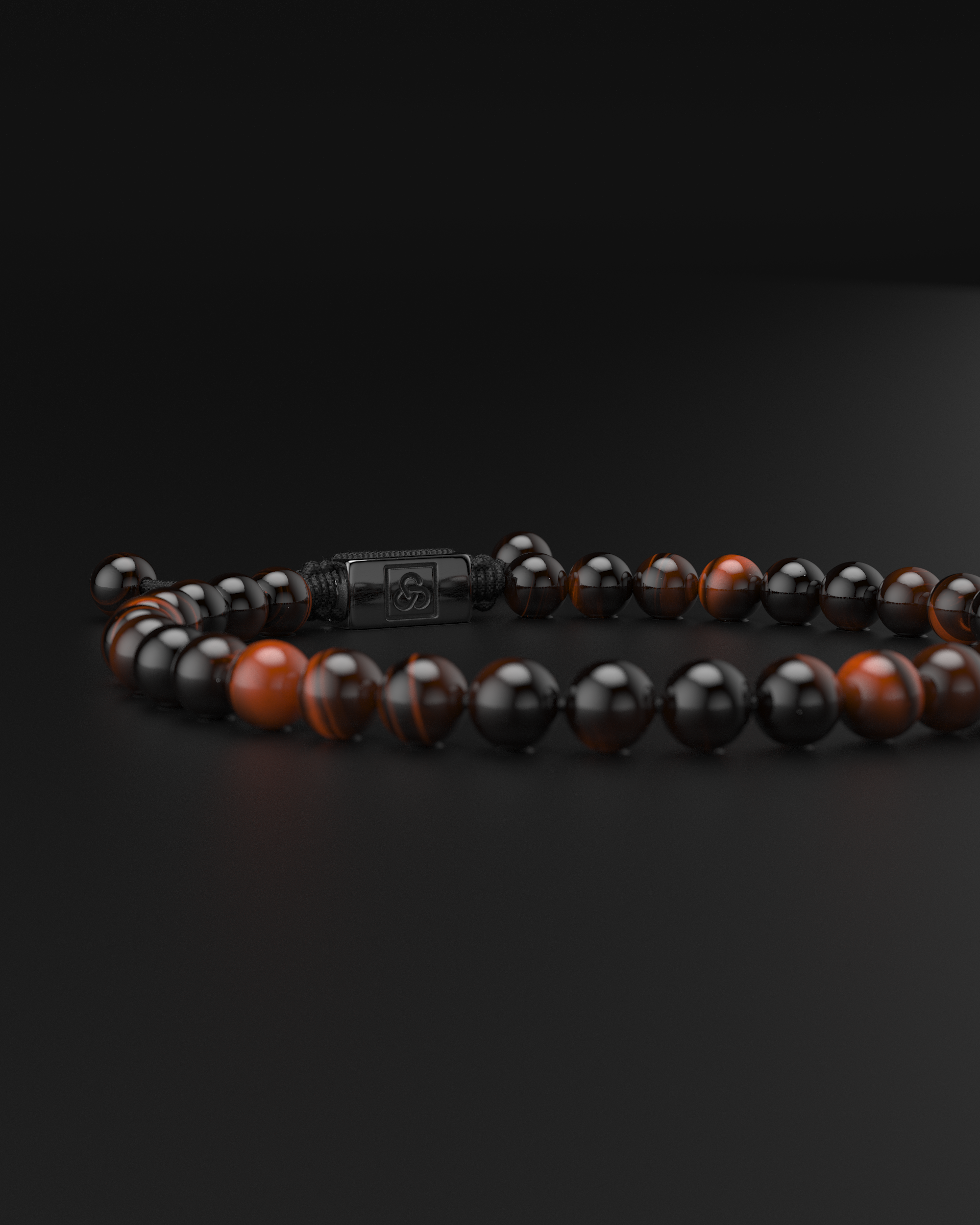 Red Tiger Eye Macrame Bracelet 6mm | Essential