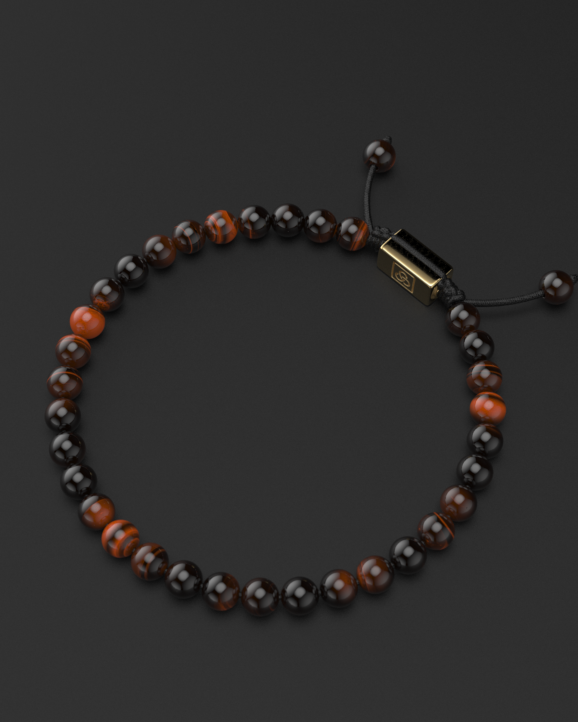 Red Tiger Eye Macrame Bracelet 6mm | Essential