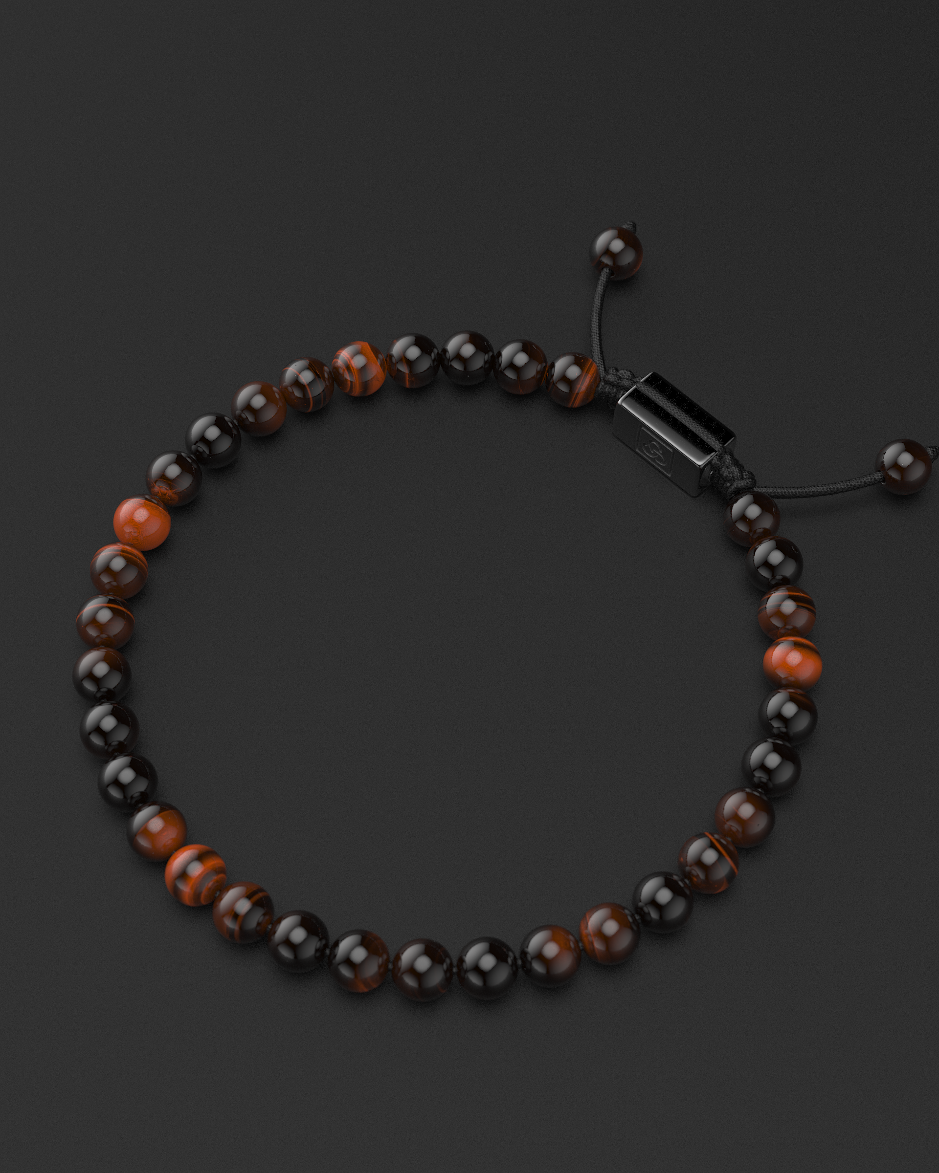 Red Tiger Eye Macrame Bracelet 6mm | Essential