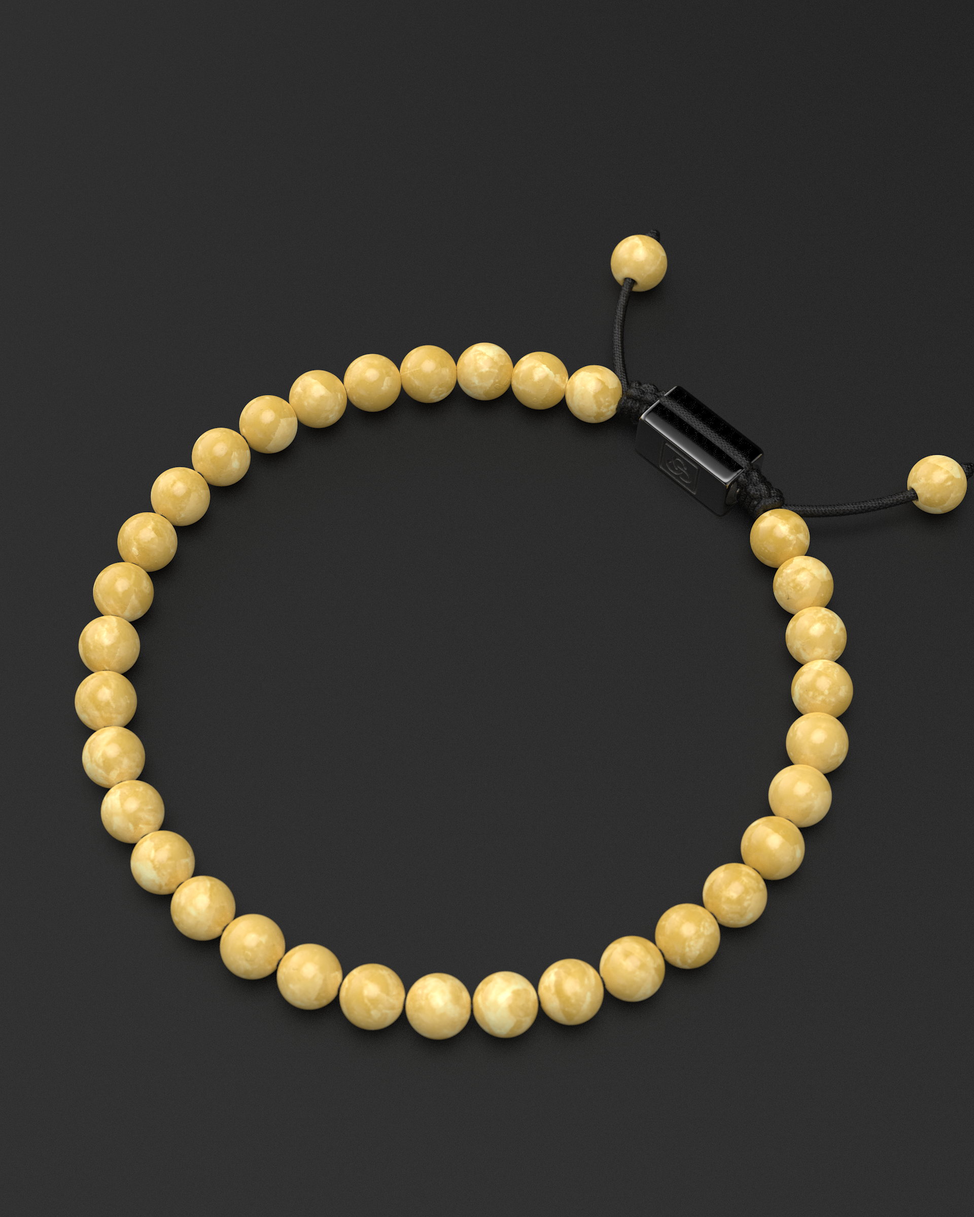 Yellow Jade Macrame Bracelet 6mm | Essential