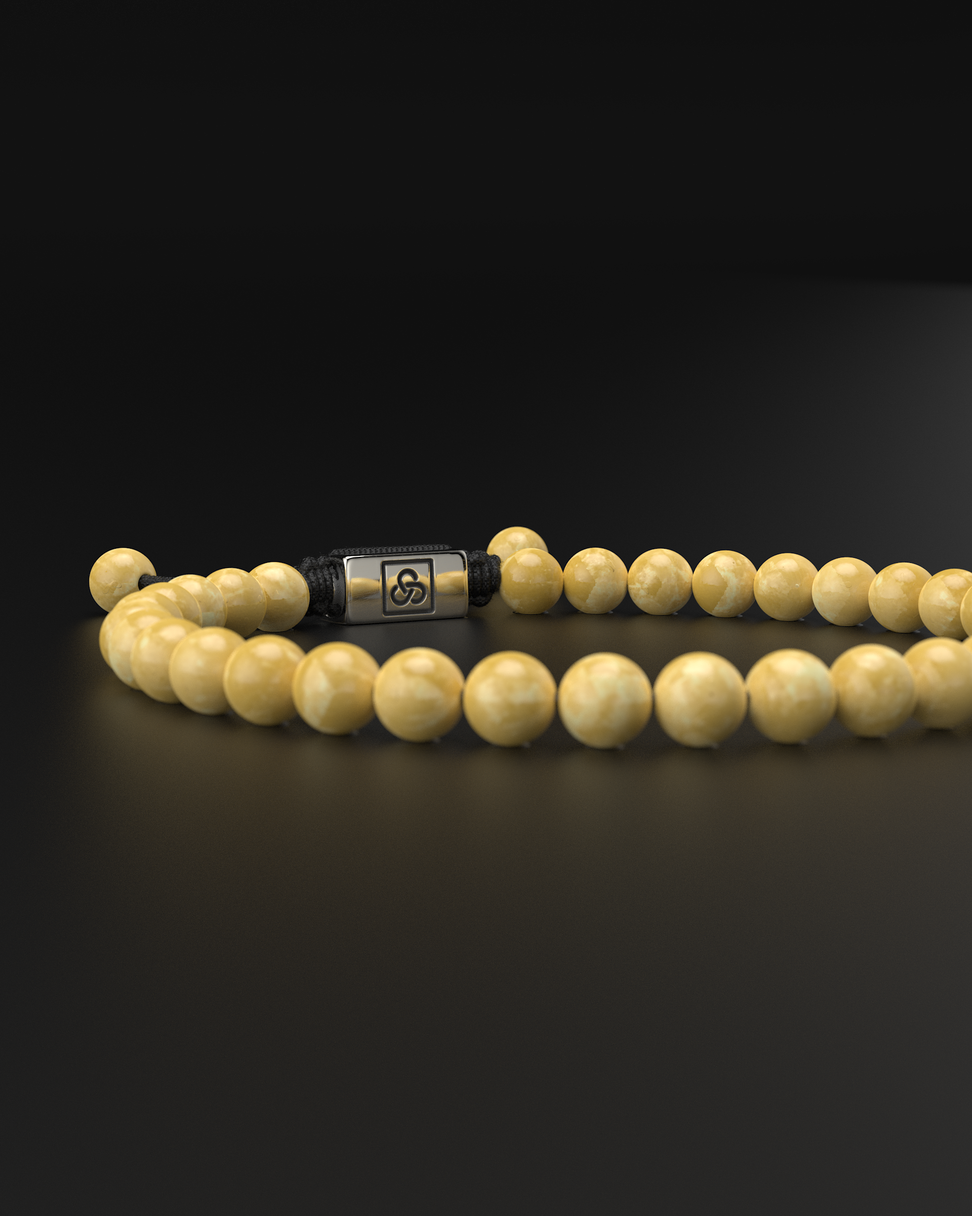 Yellow Jade Macrame Bracelet 6mm | Essential