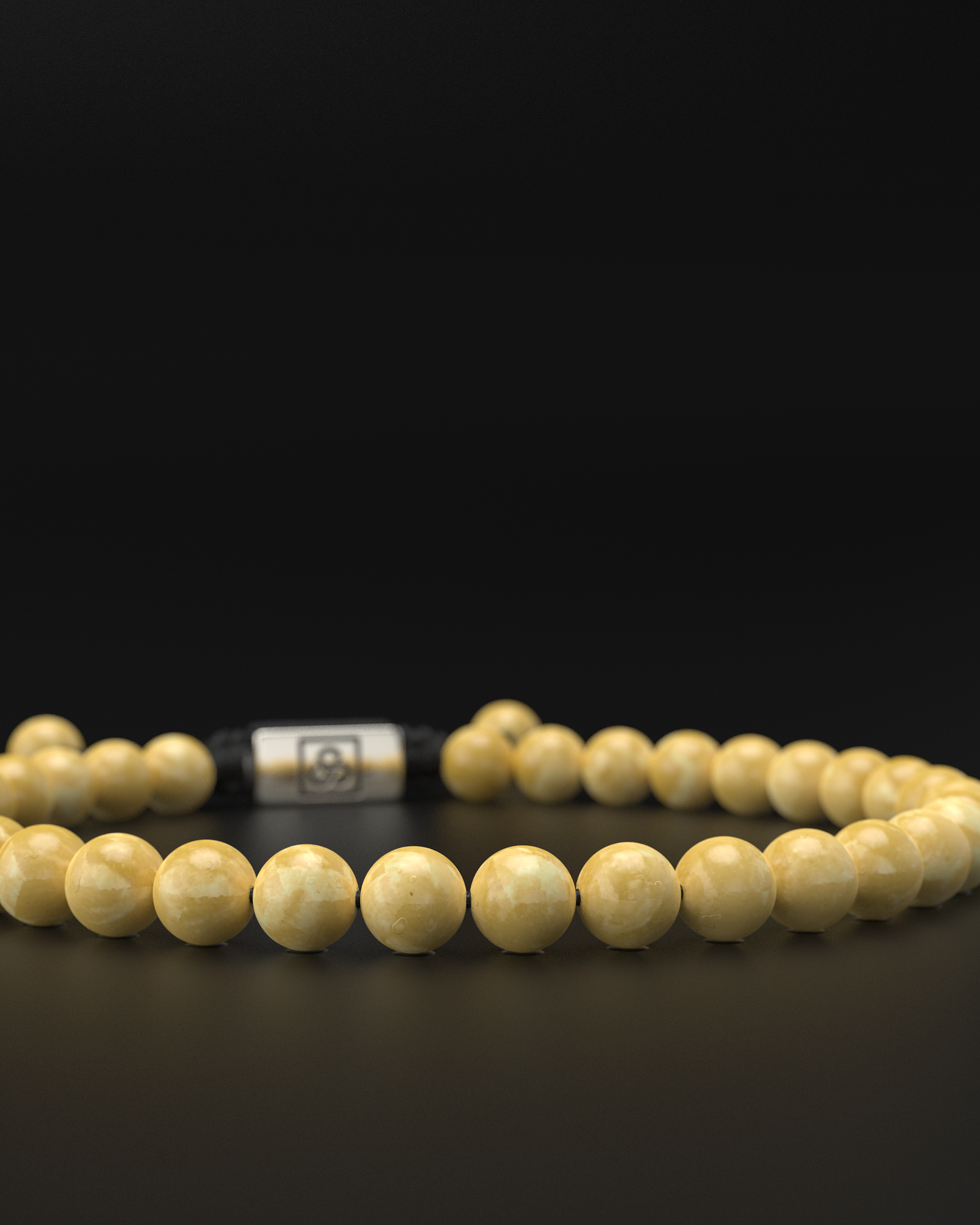 Yellow Jade Macrame Bracelet 6mm | Essential