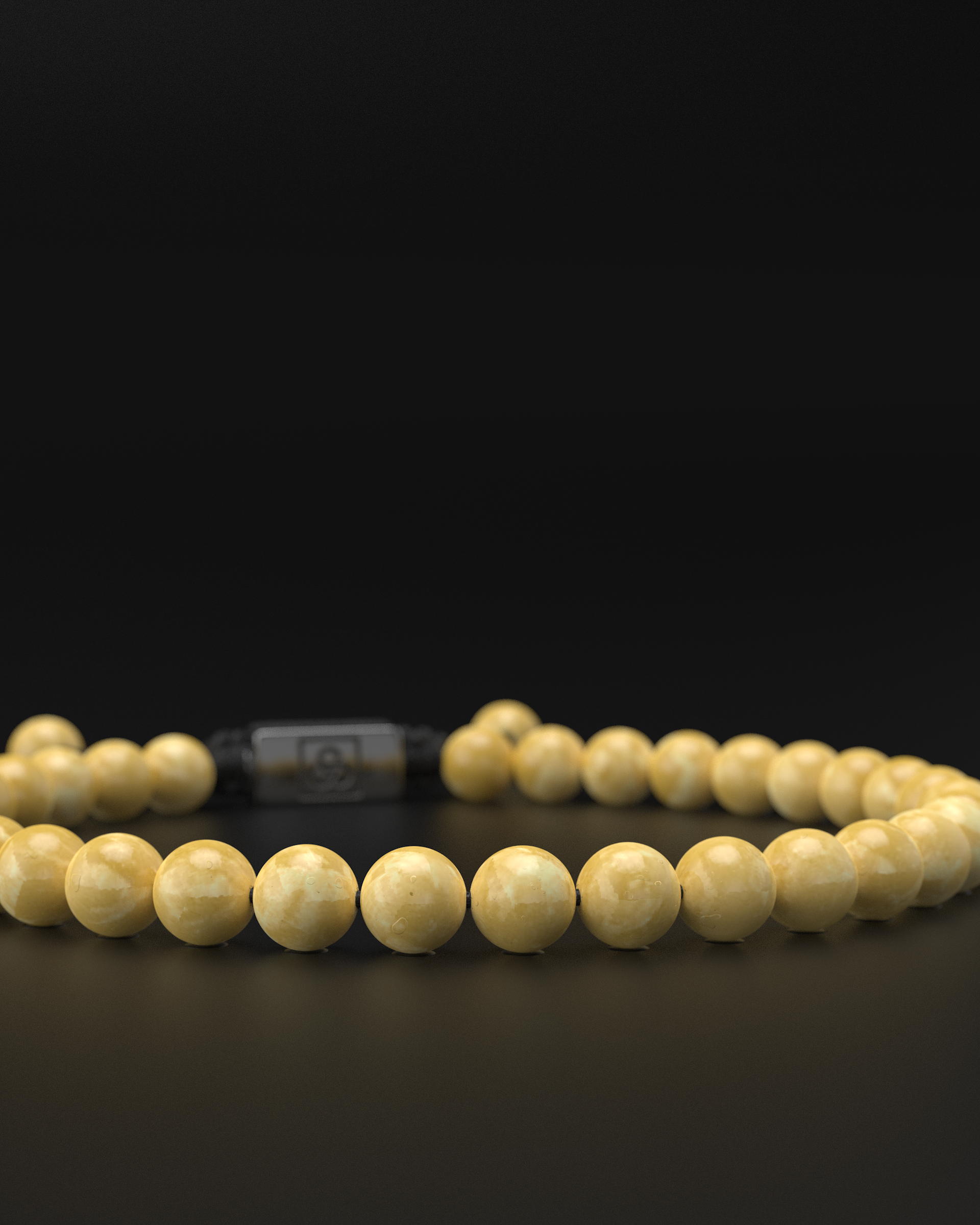 Yellow Jade Macrame Bracelet 6mm | Essential