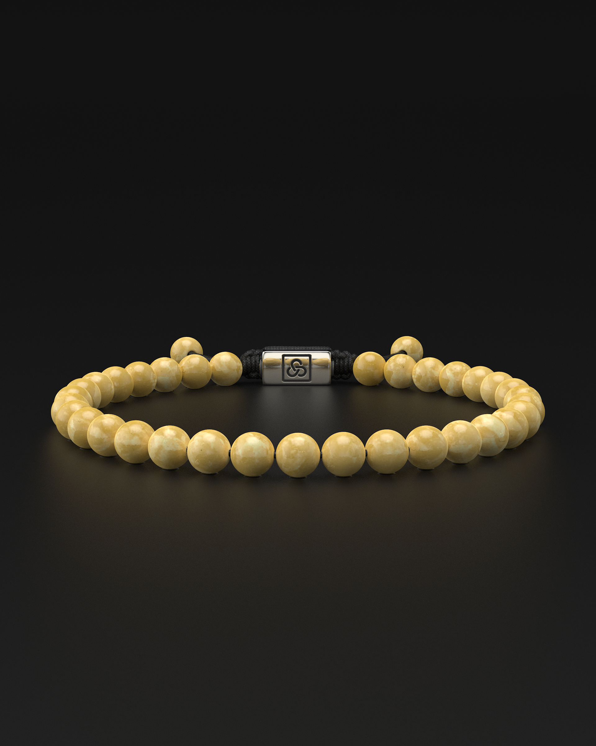 Yellow Jade Macrame Bracelet 6mm | Essential