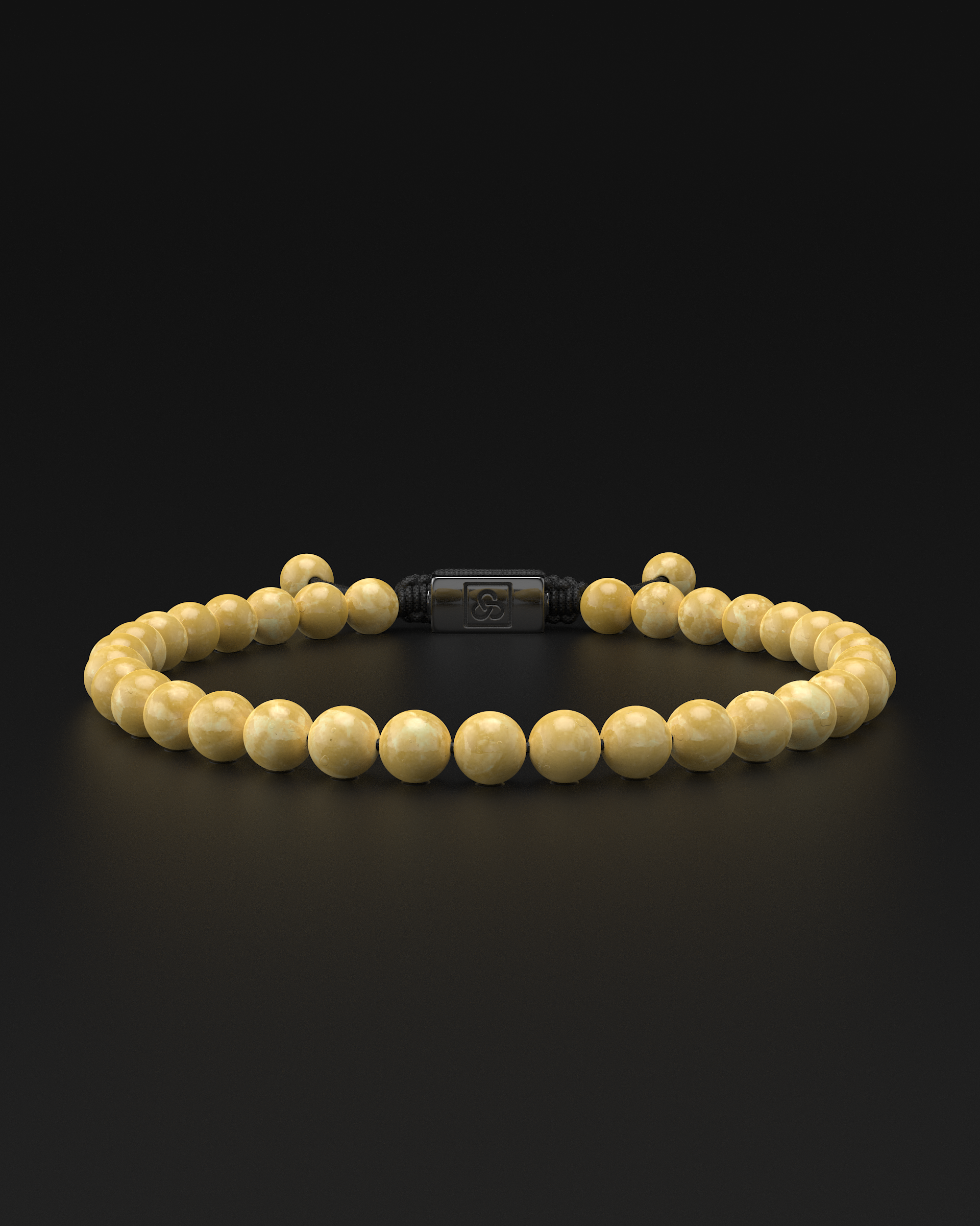 Yellow Jade Macrame Bracelet 6mm | Essential