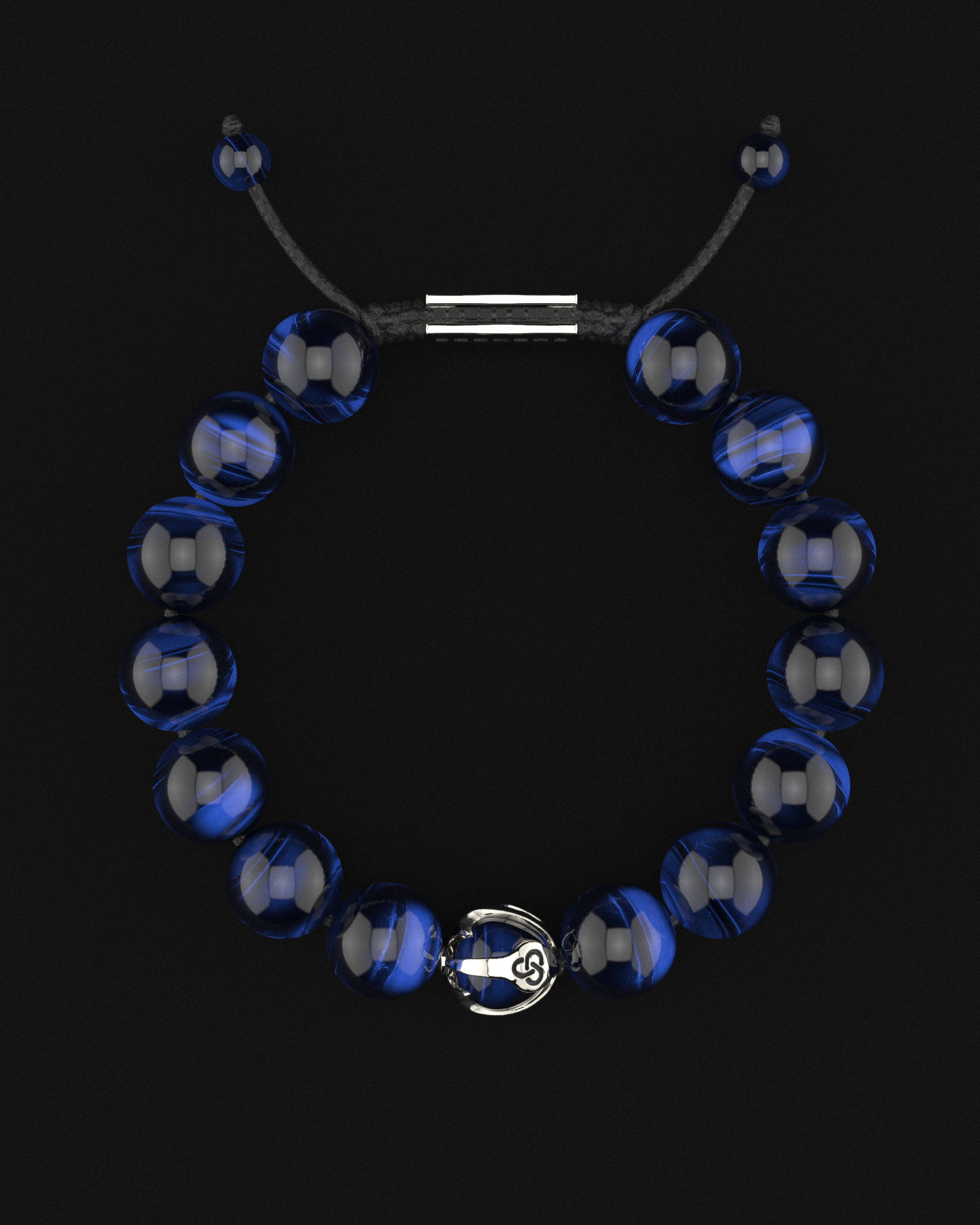 Bracelet Oeil de Tigre Bleu 12mm | Vagues