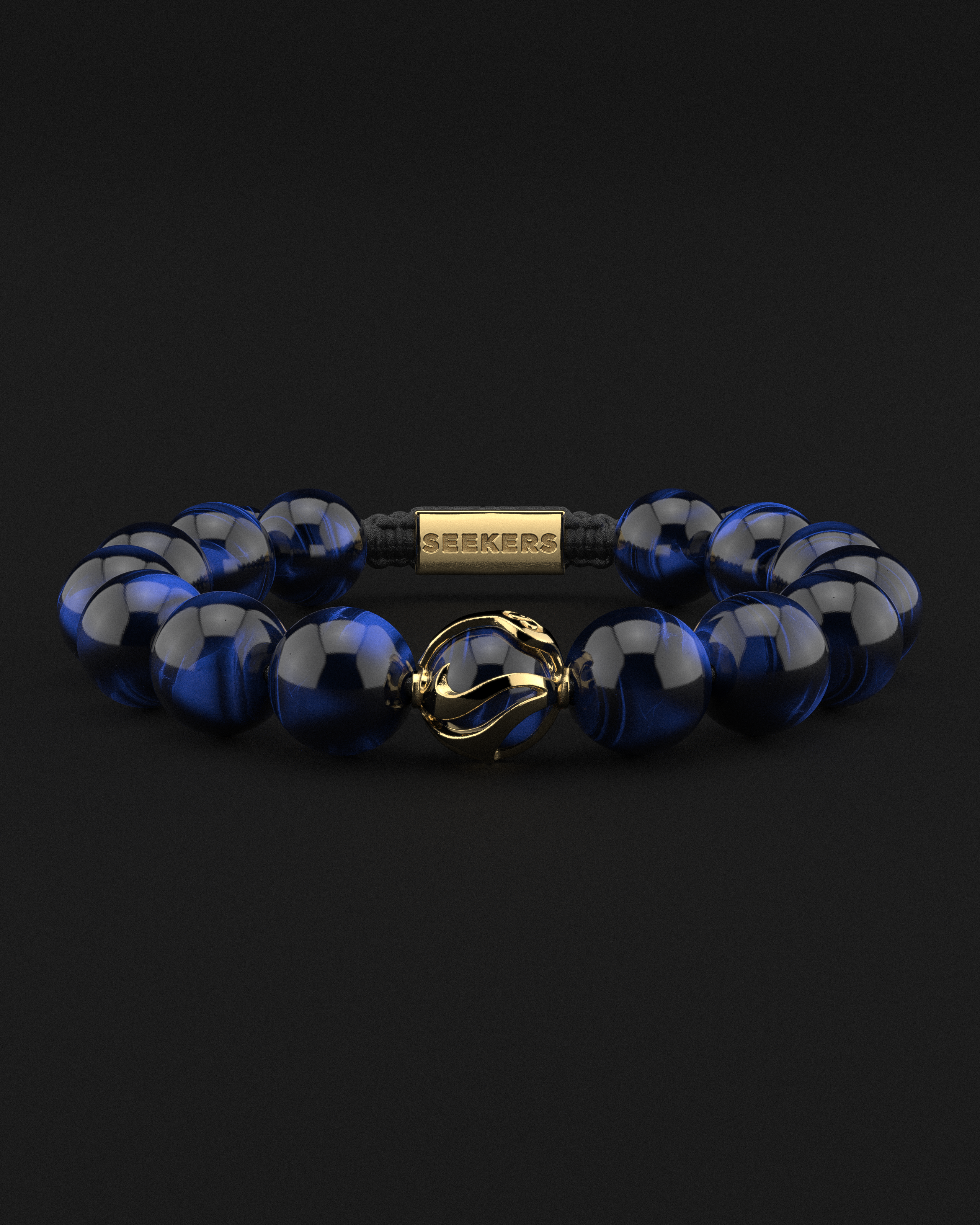 Blaues Tigerauge Armband 12mm | Wellen