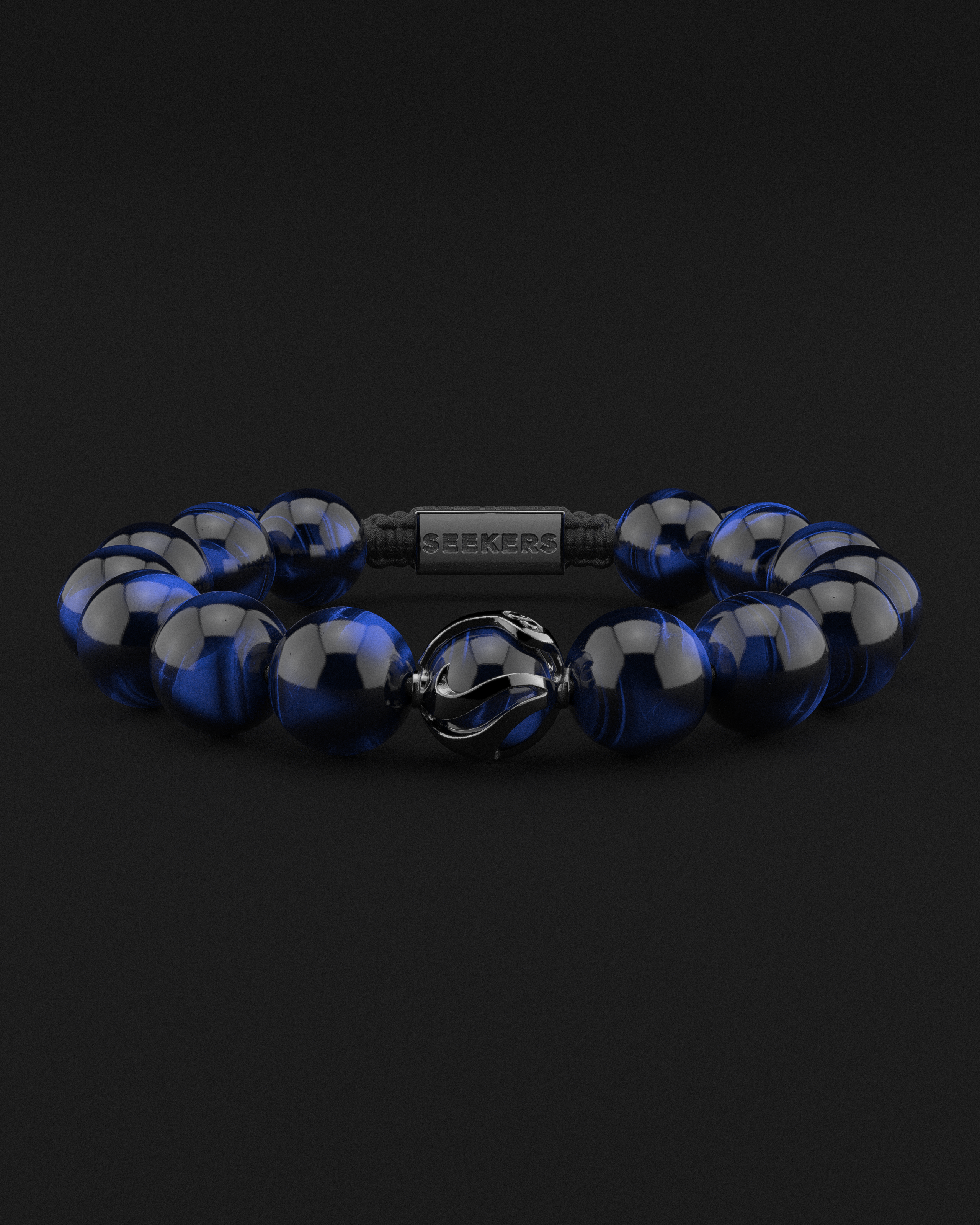 Blaues Tigerauge Armband 12mm | Wellen