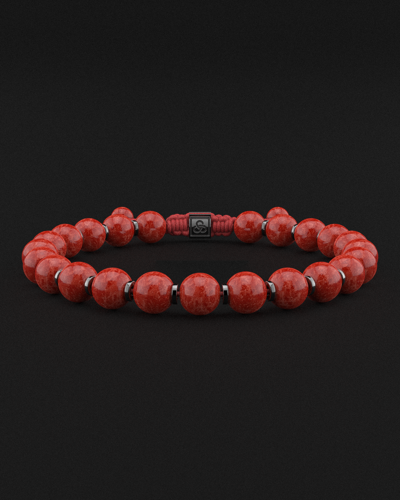 Rotes Korallen-Jade-Armband 8mm | Gebet