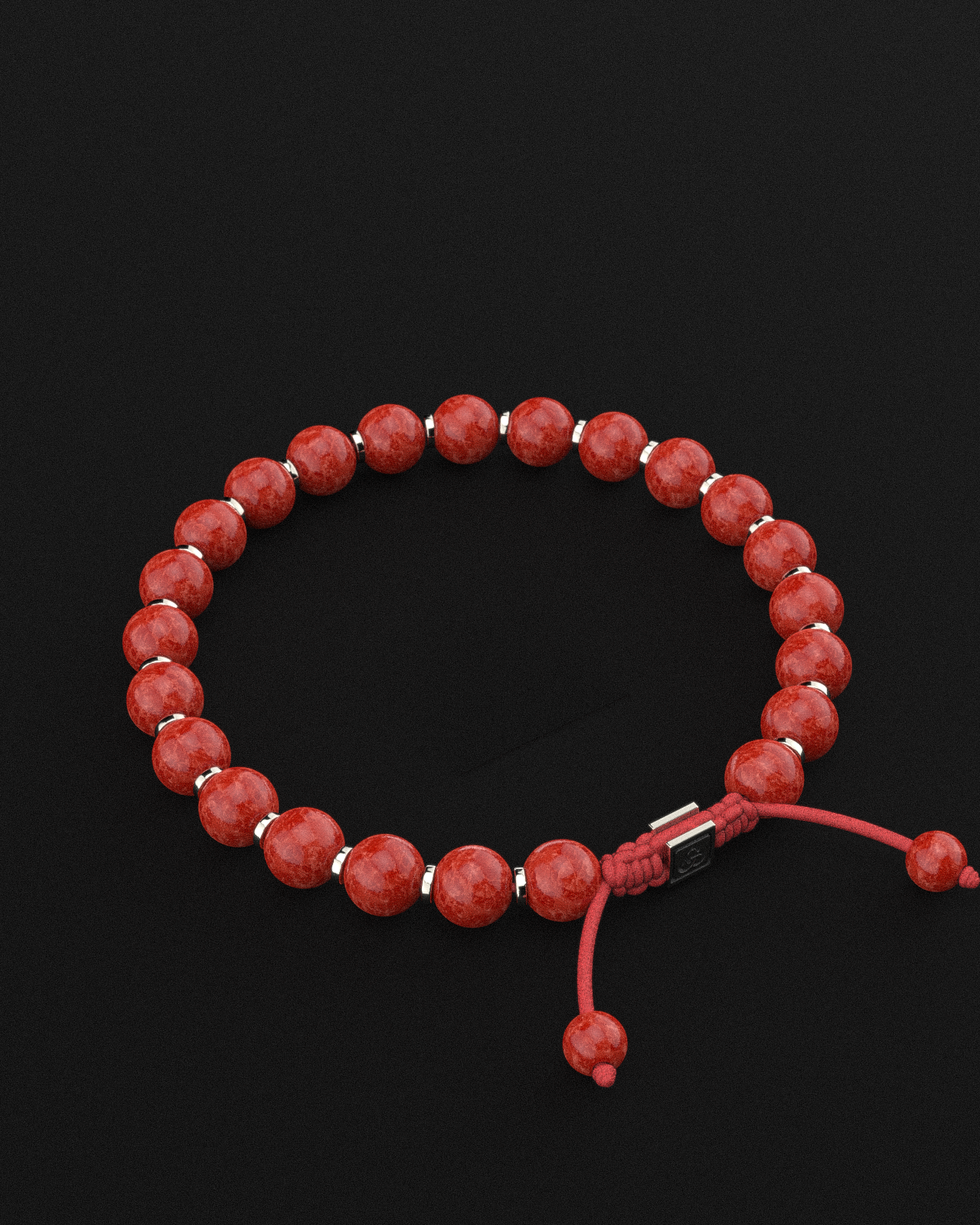 Rotes Korallen-Jade-Armband 8mm | Gebet