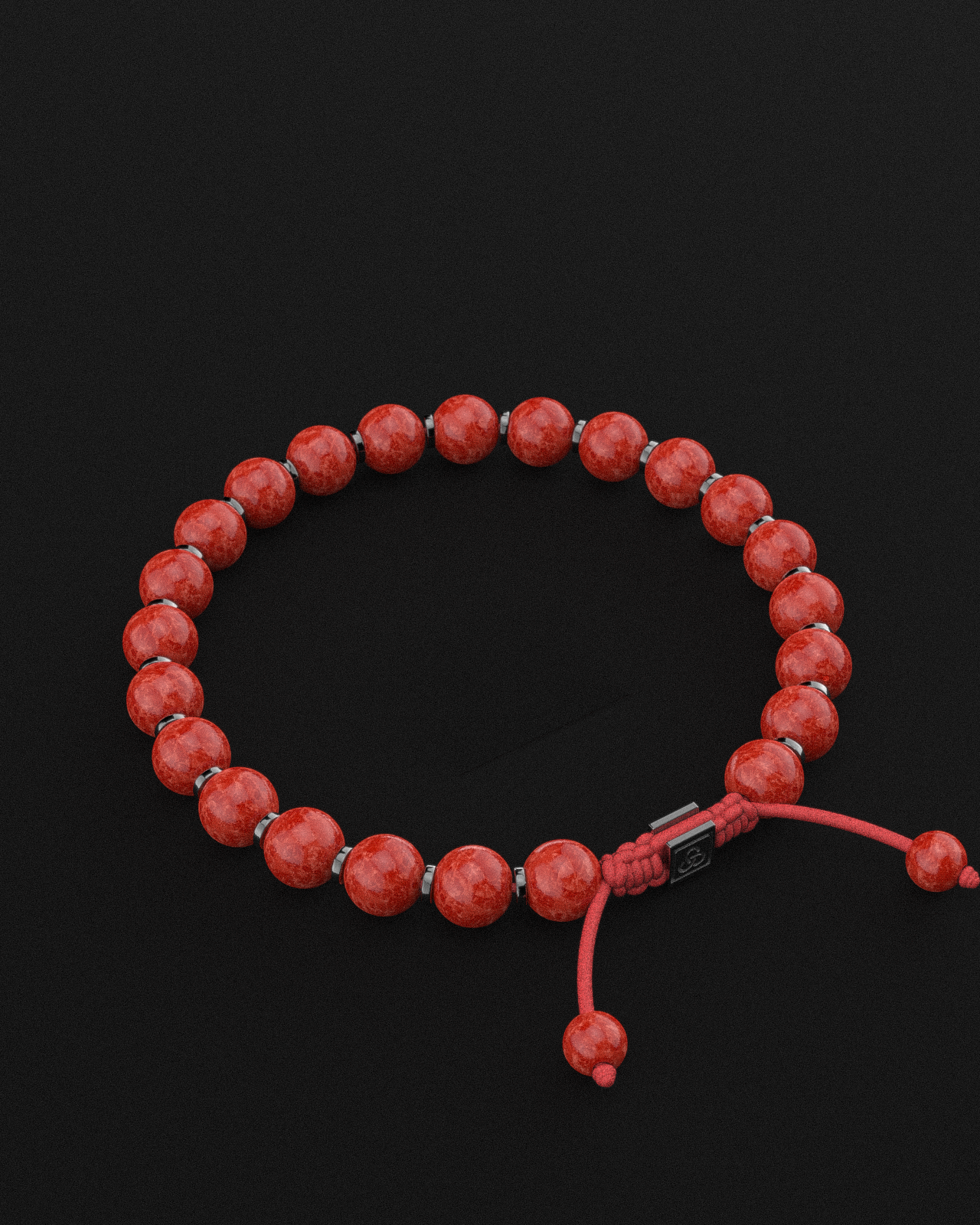 Bracciale in giada e corallo rosso da 8 mm | Preghiera