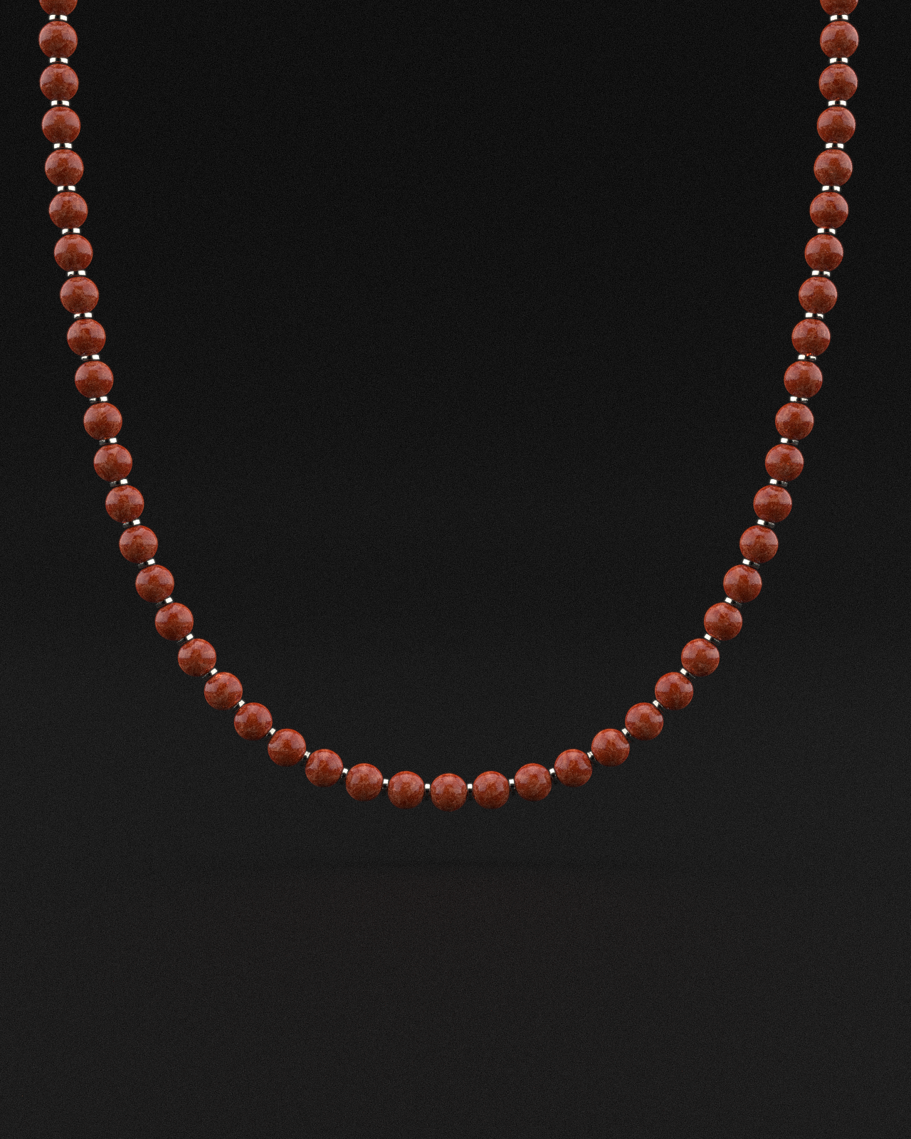 Red Coral Jade Necklace 8mm | Prayer
