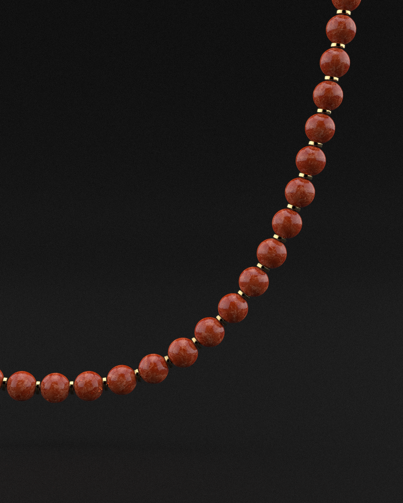 Collier Jade Corail Rouge 8mm | Prière
