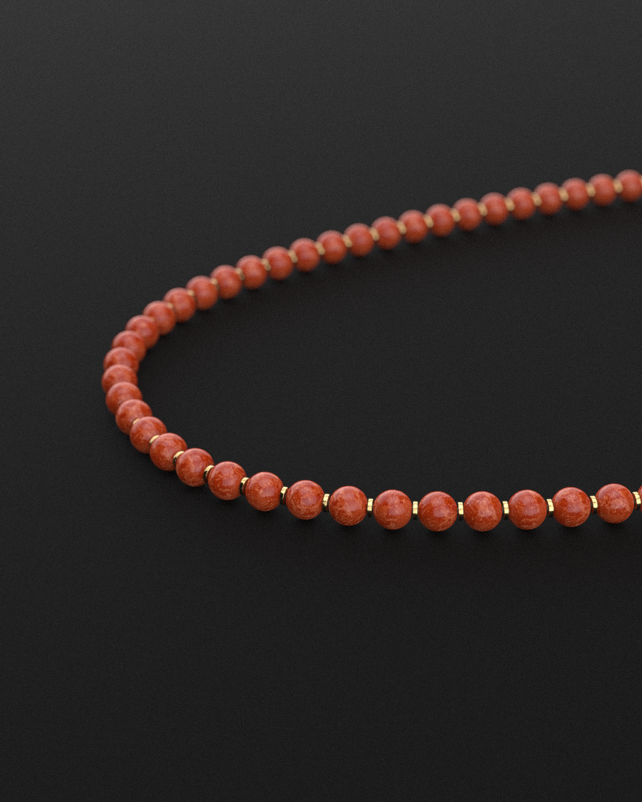 Collier Jade Corail Rouge 8mm | Prière