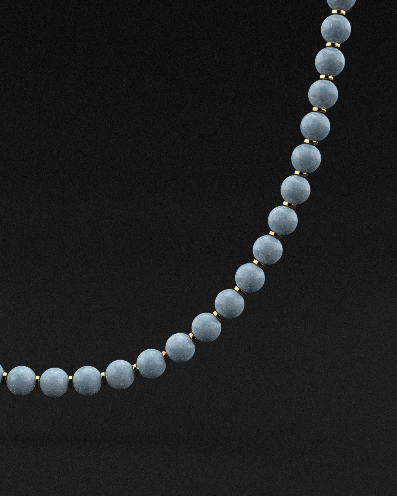 Aquamarine Jade Necklace 8mm | Prayer