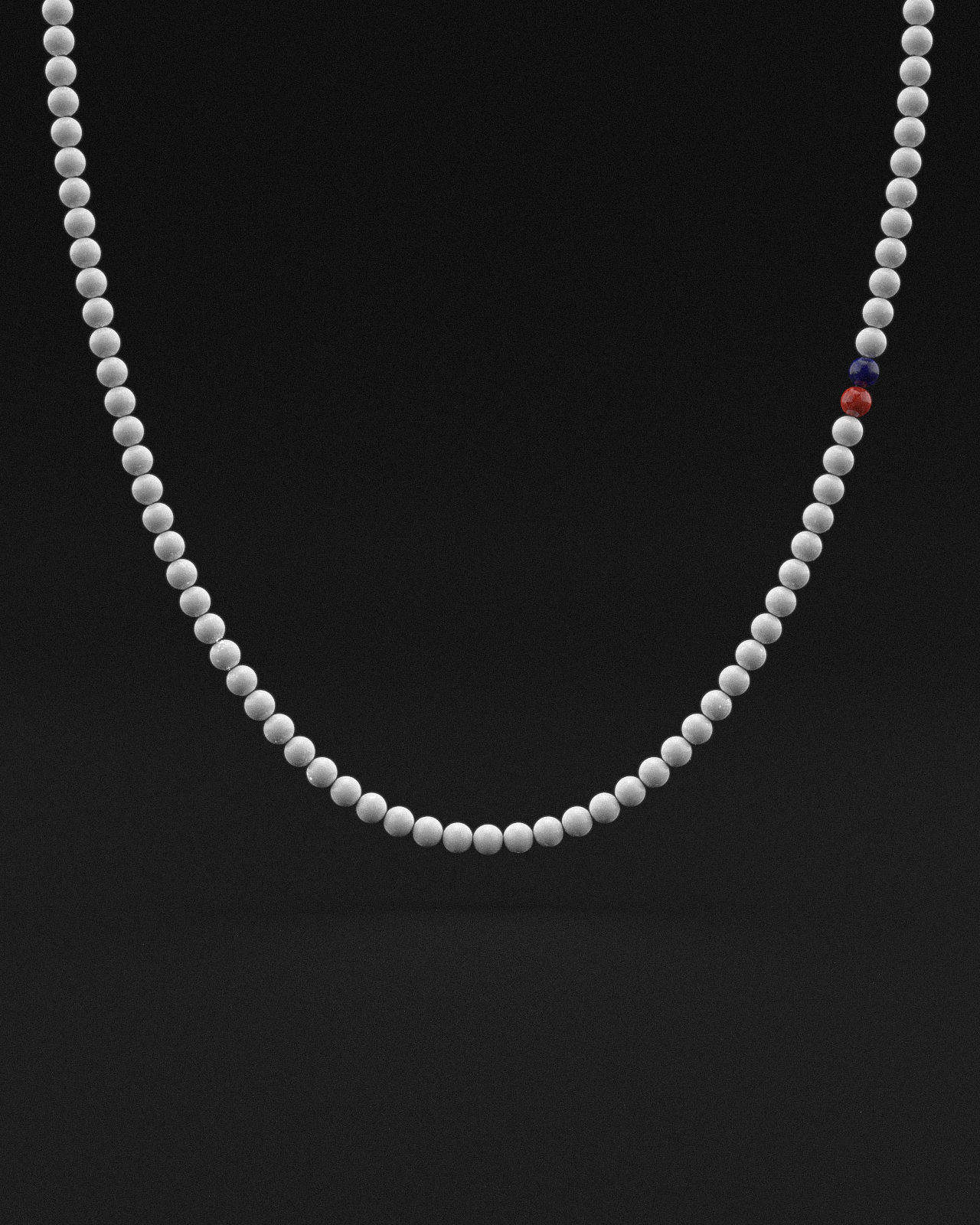 Tridacna + Lapis Lazuli + Red Coral Jade Necklace 6mm | Vertex