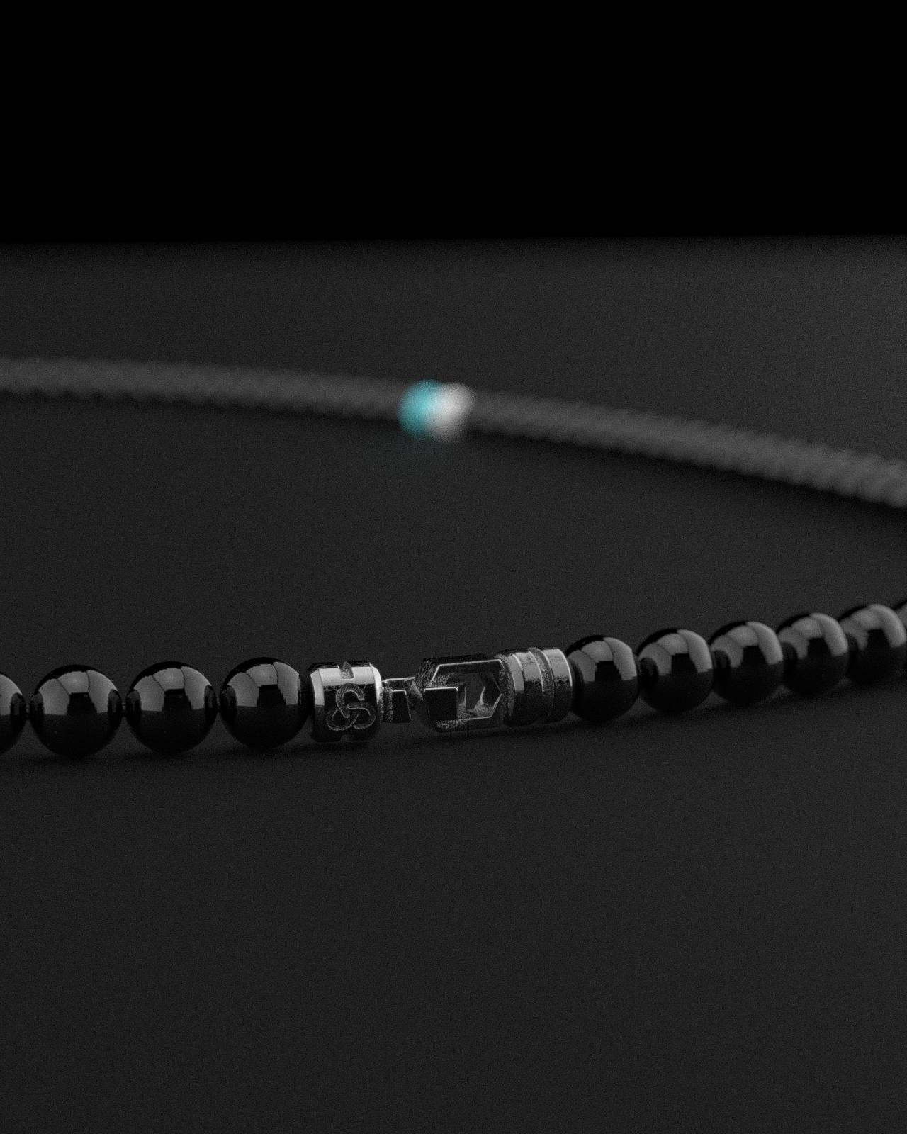 Collier Onyx + Turquoise + Tridacna 6mm | Sommet