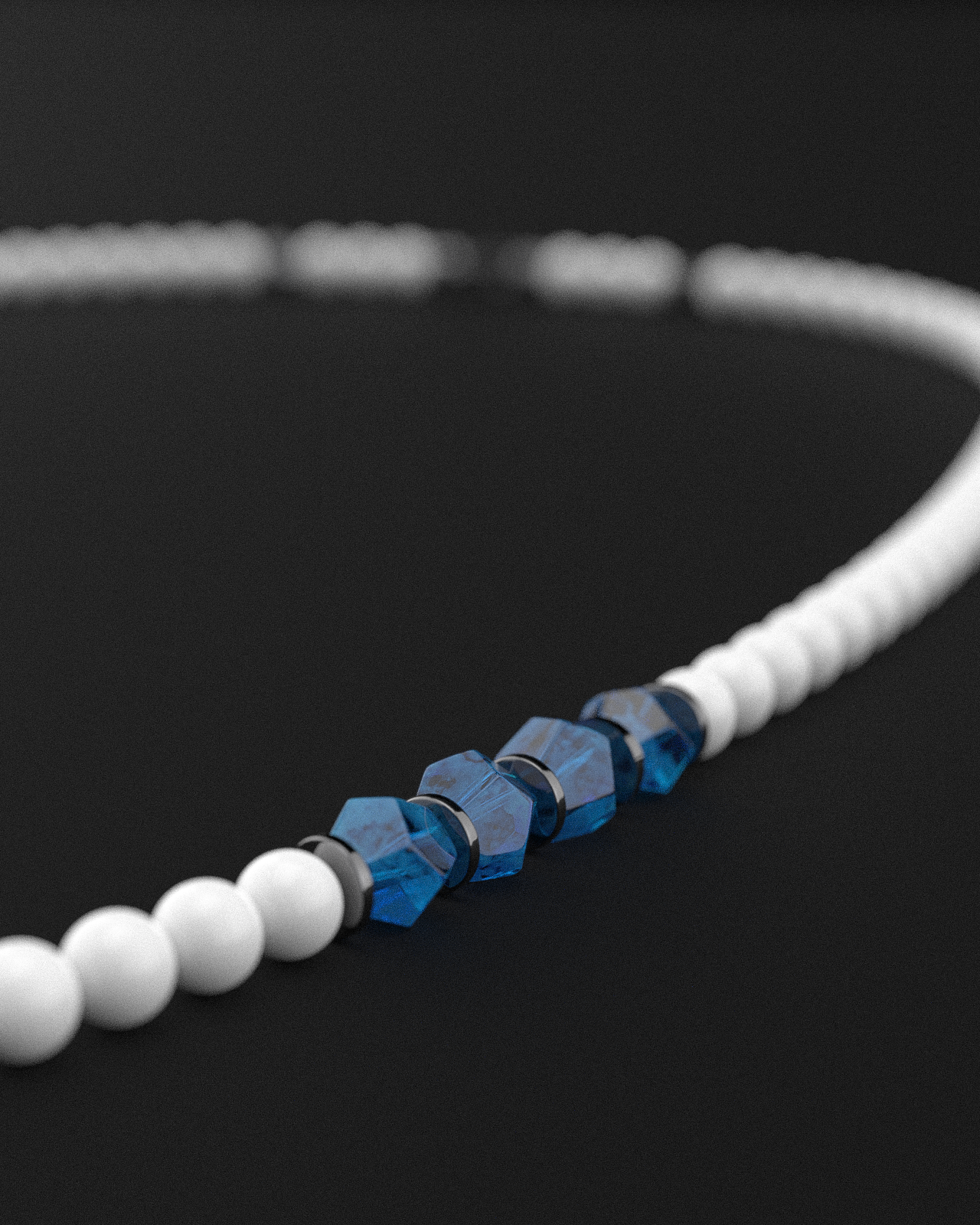 Blauquarz + Tridacna Halskette 8mm | AEON