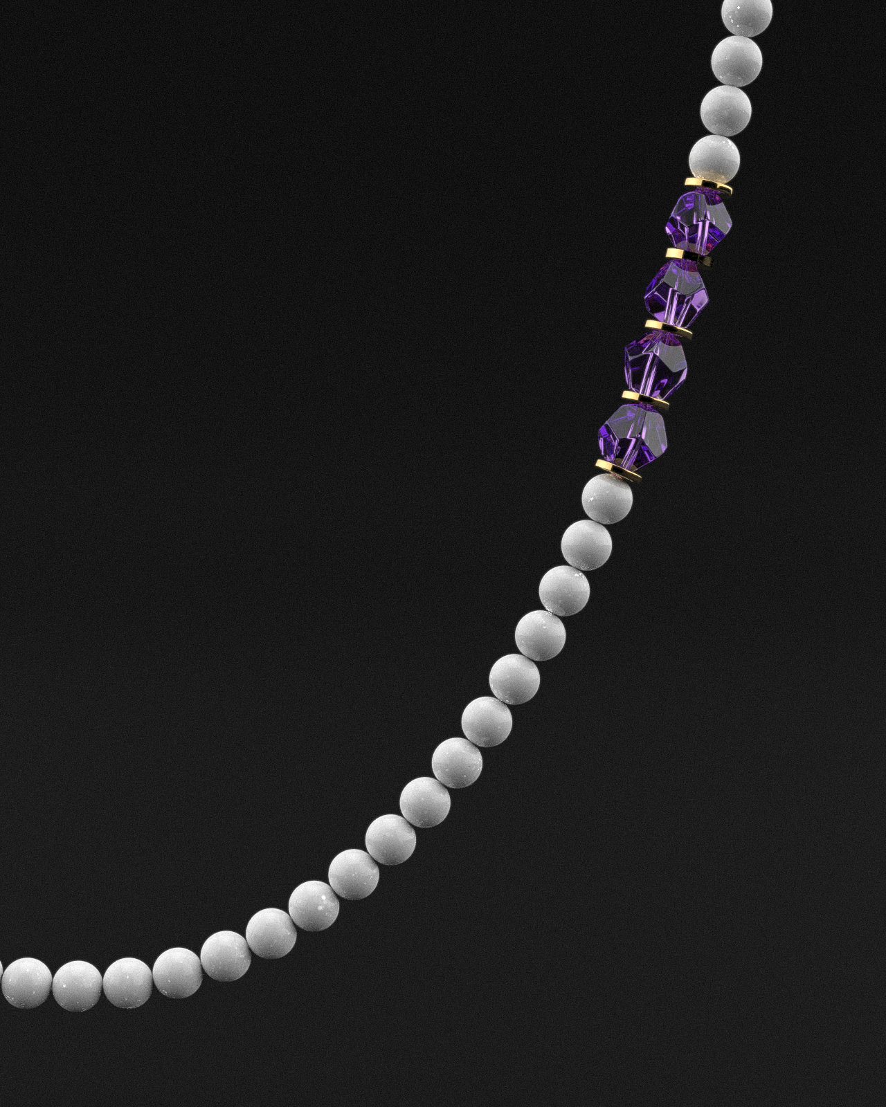 Amethyst + Tridacna Necklace 6mm | AEON