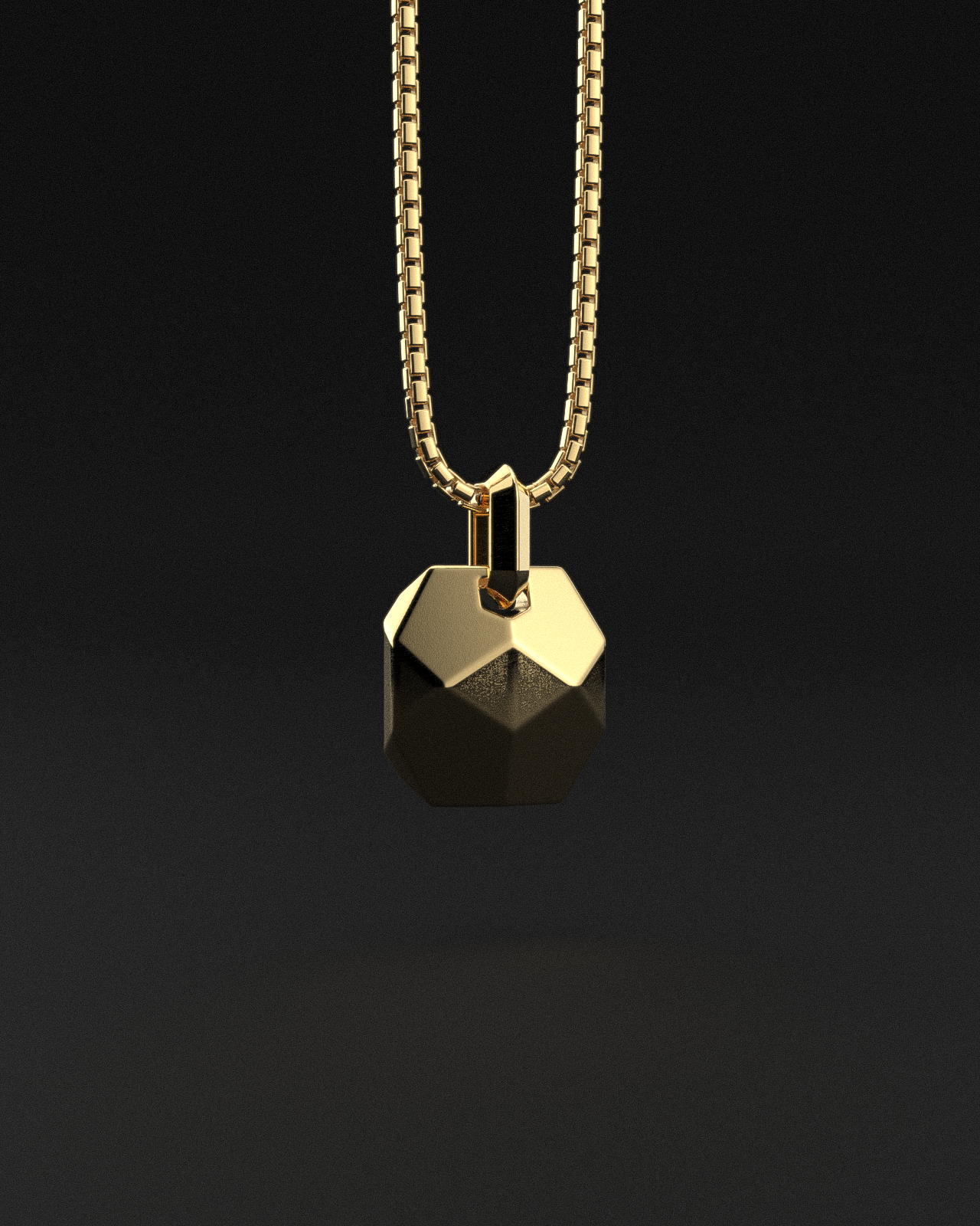 Pendentif en or massif 18 carats | Géométrie