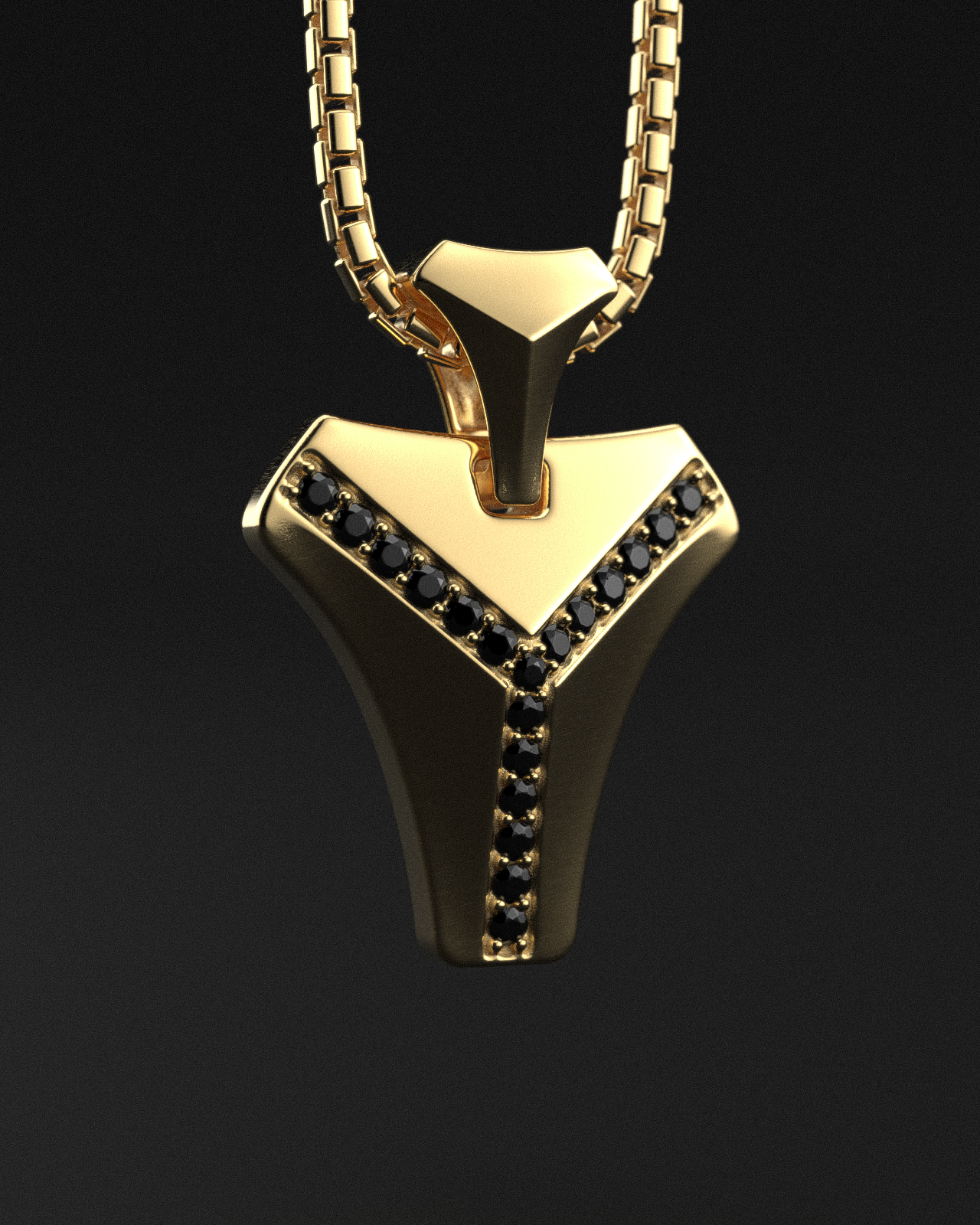 Colgante de oro macizo de 18 k y diamantes negros | Felicitaciones #2