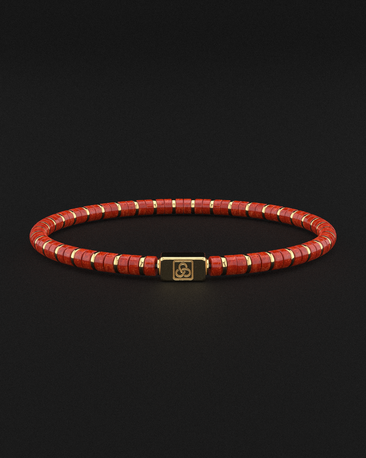 Red Jade Bracelet 4mm | Spacer #2