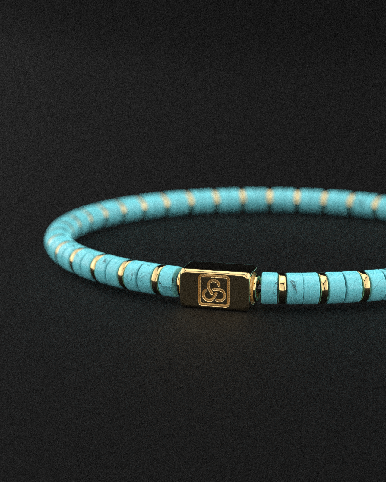Turquoise Bracelet 4mm | Spacer  #2