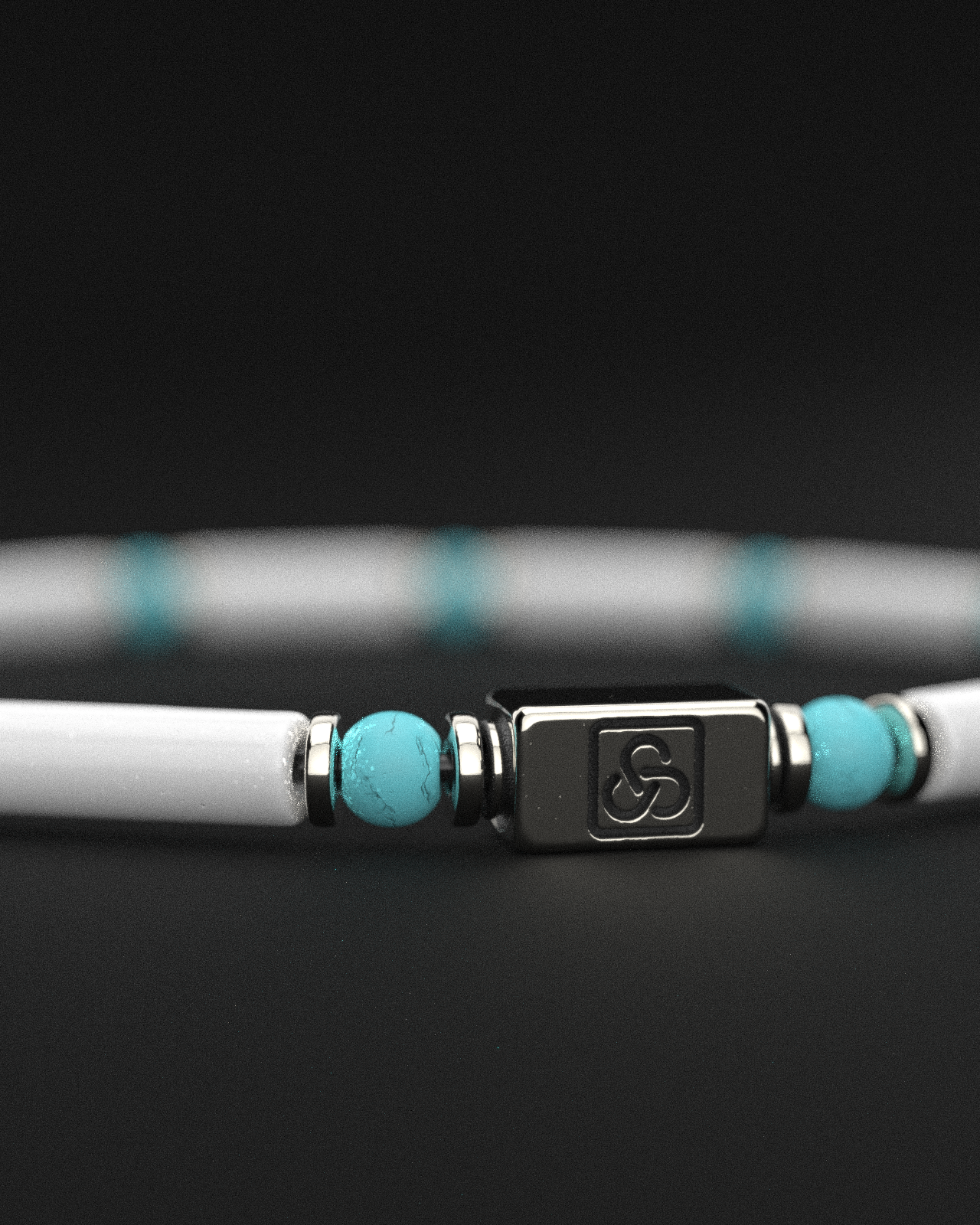 Bracelet Howlite + Turquoise 4mm | TUYAU
