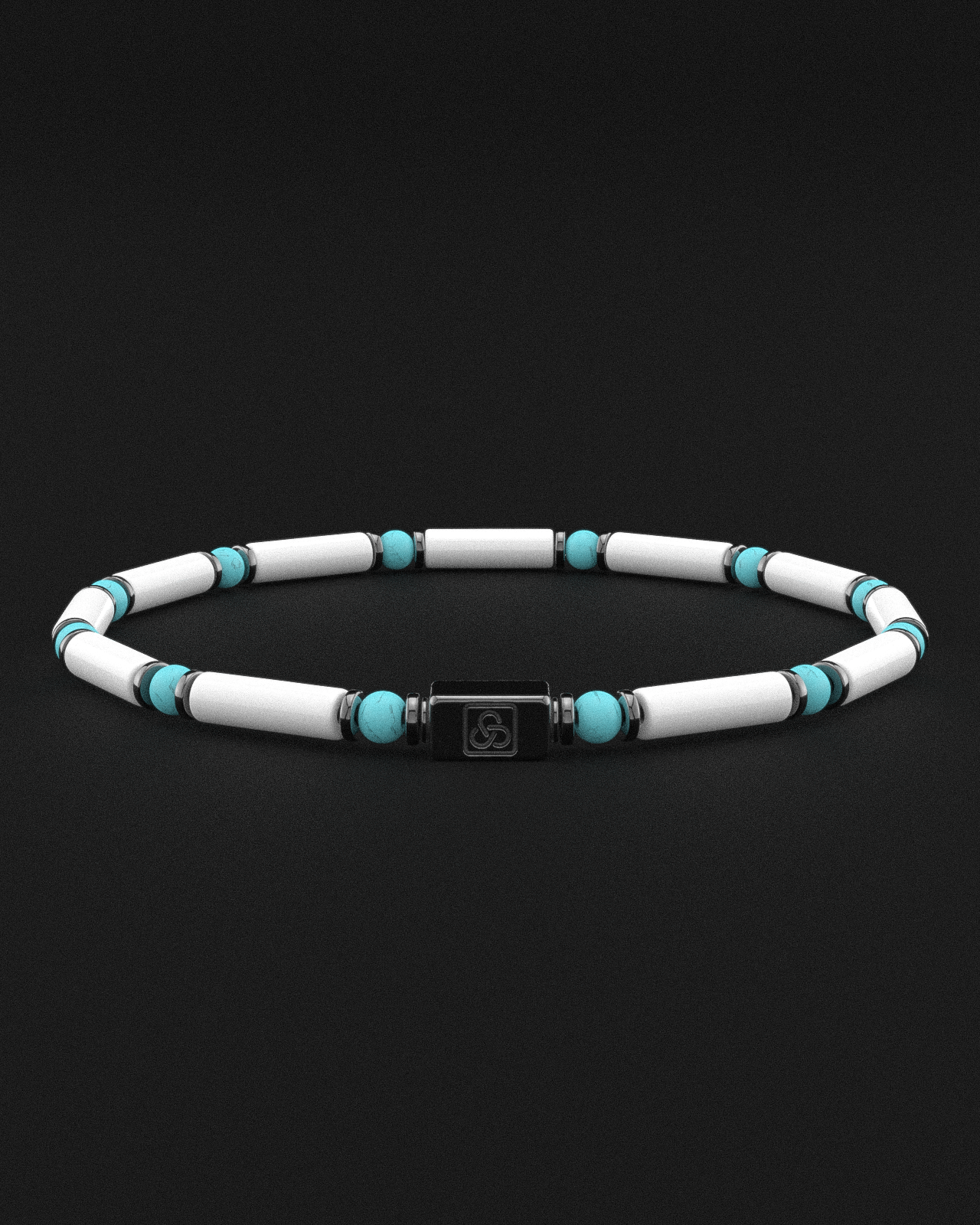 Bracelet Howlite + Turquoise 4mm | TUYAU