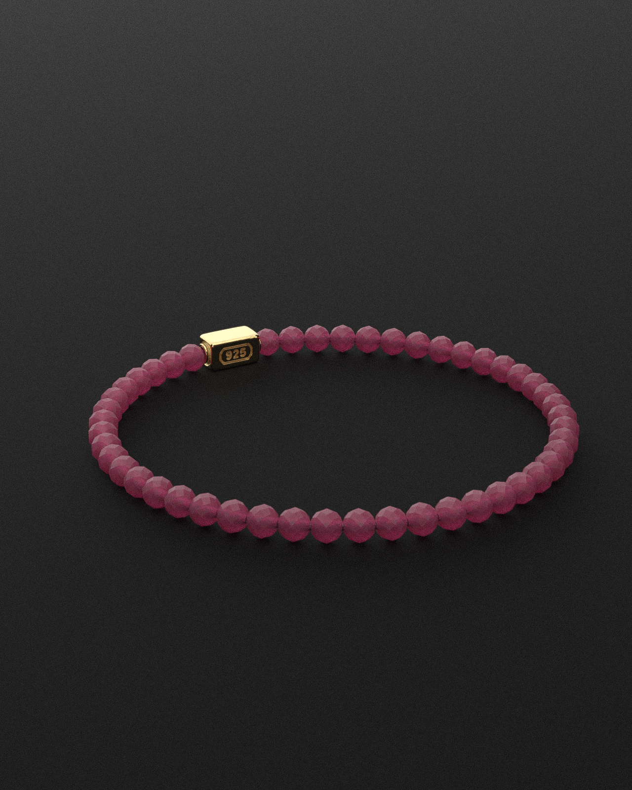 Bracelet Rubis Mat Facetté 4mm | Essentiel