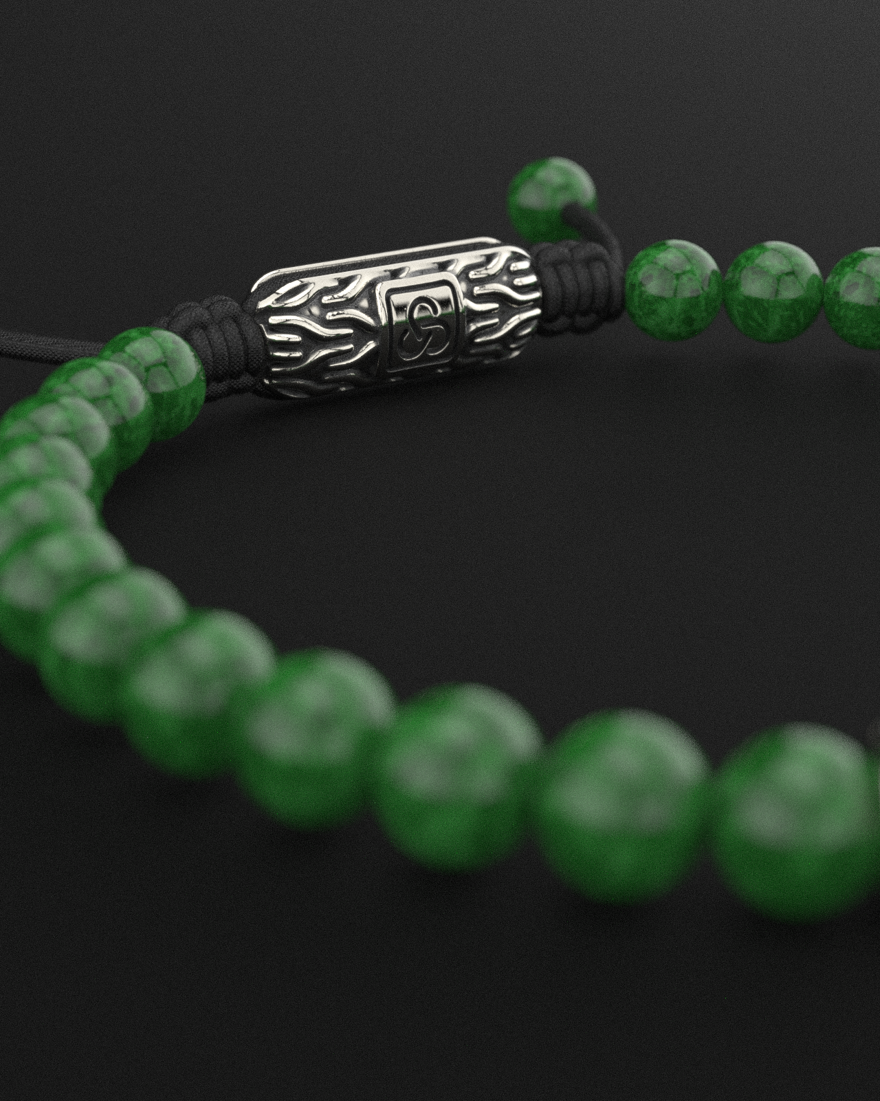 Bracciale in giada smeraldo da 6 mm | Serpente