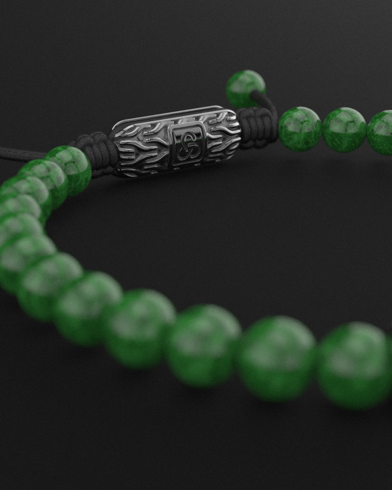 Bracciale in giada smeraldo da 6 mm | Serpente