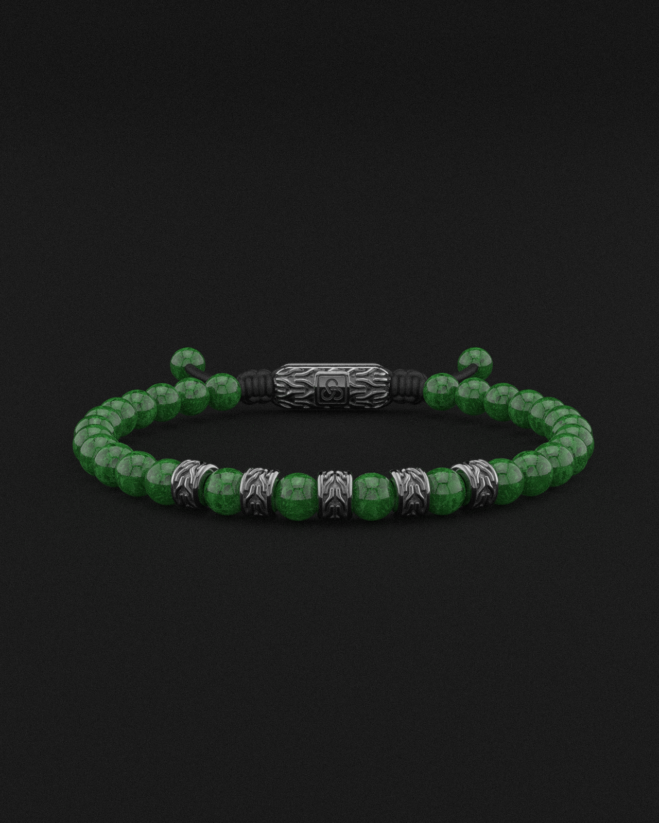 Smaragd Jade Armband 6mm | Schlange