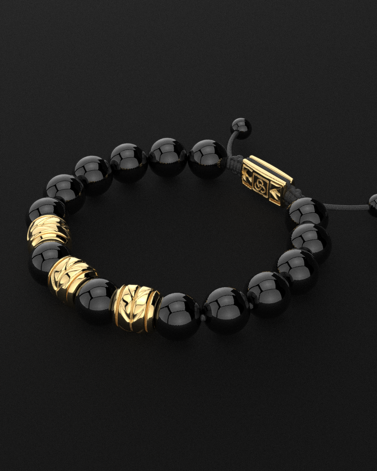 Bracelet Onyx 12mm | Tissé
