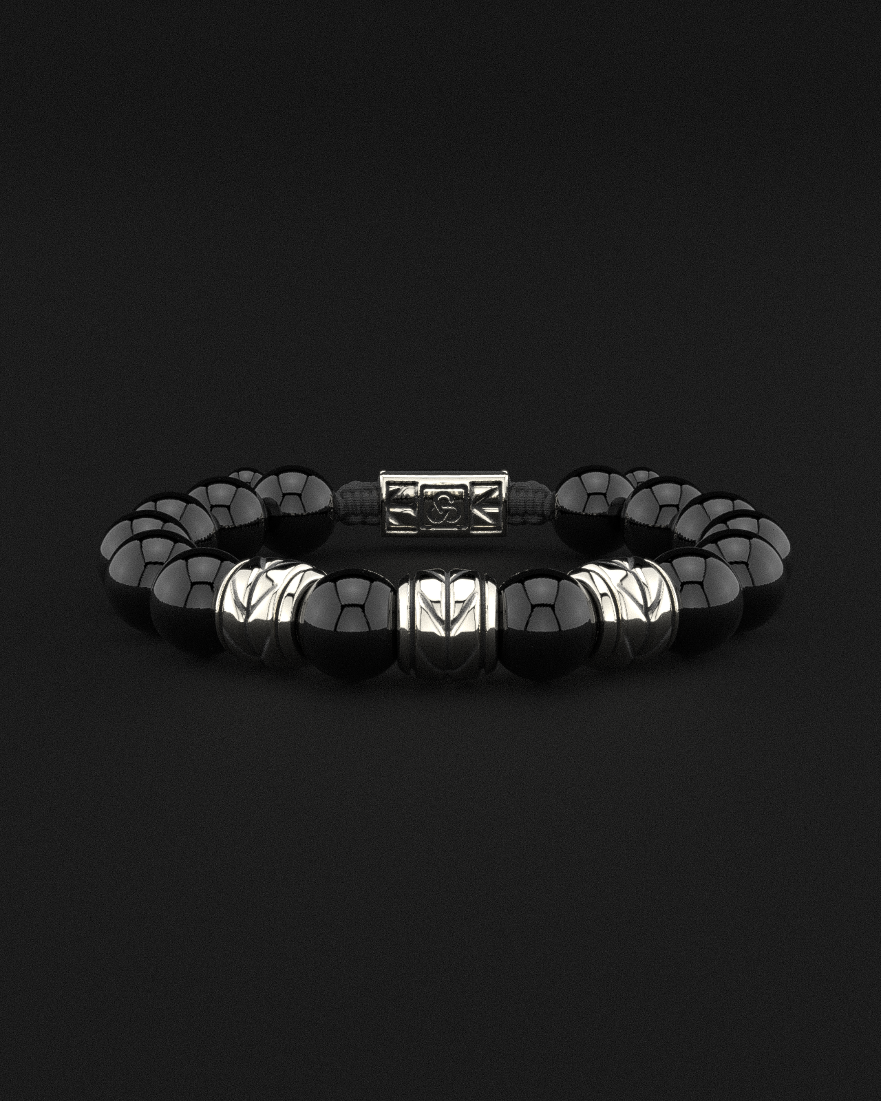 Bracelet Onyx 12mm | Tissé