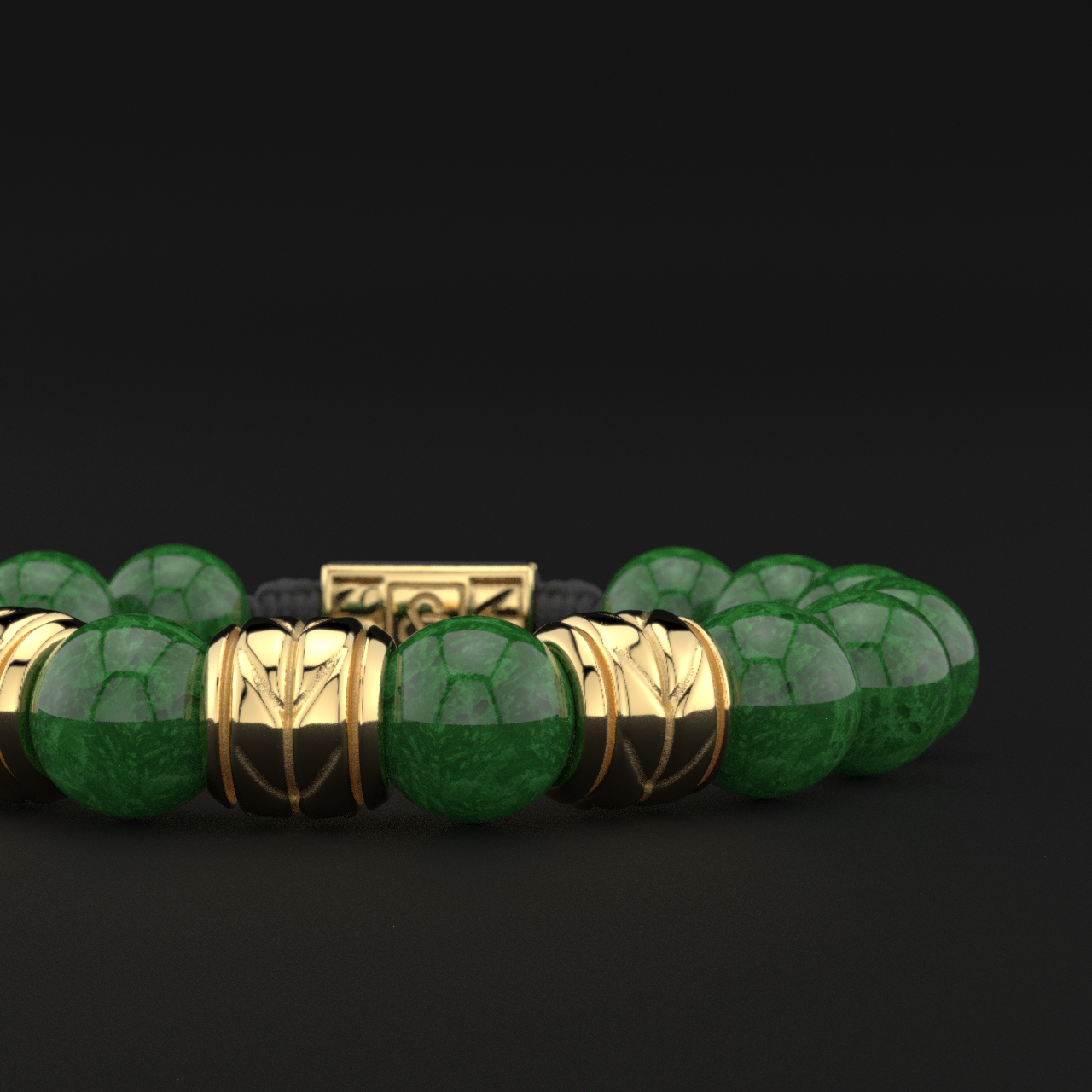 Emerald Jade Bracelet 12mm | Woven