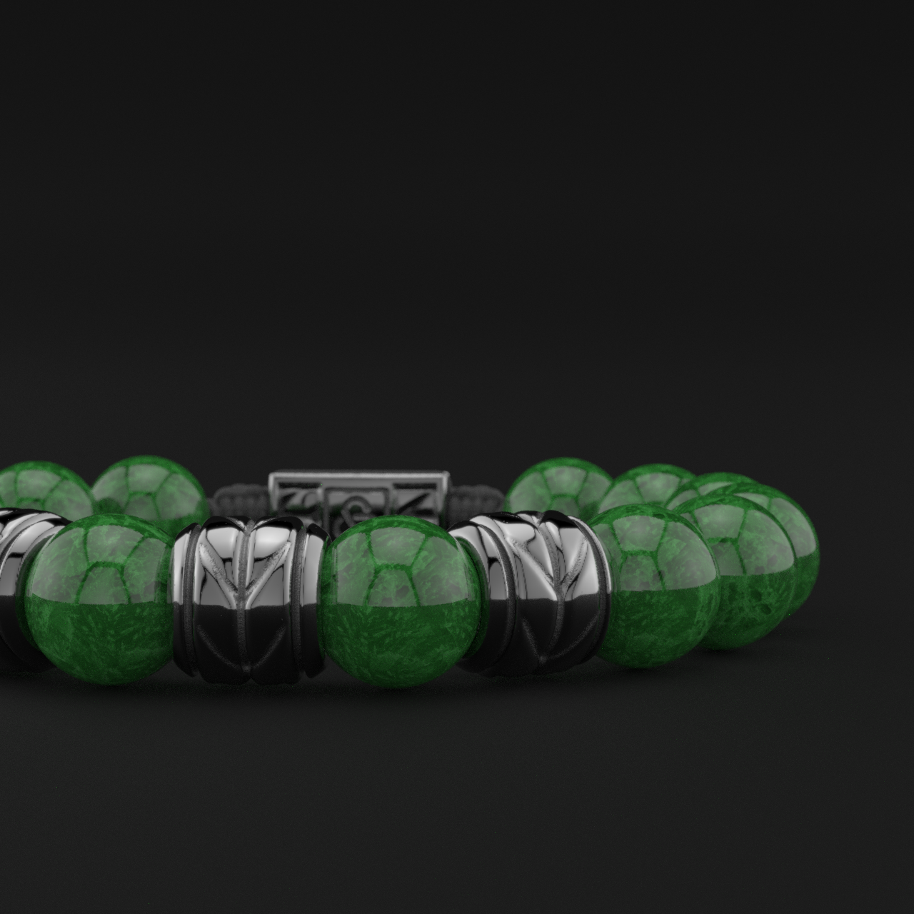 Emerald Jade Bracelet 12mm | Woven