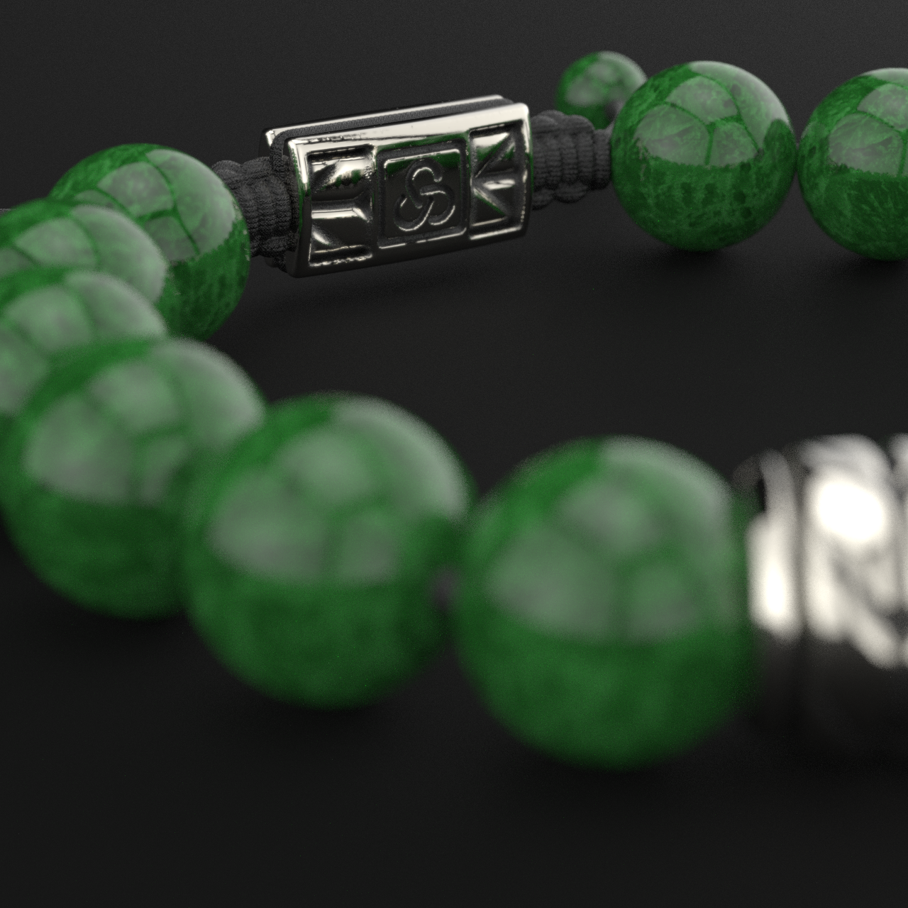 Emerald Jade Bracelet 12mm | Woven