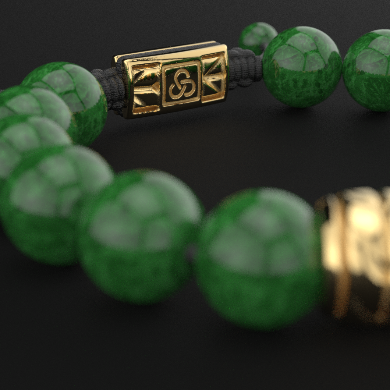 Emerald Jade Bracelet 12mm | Woven