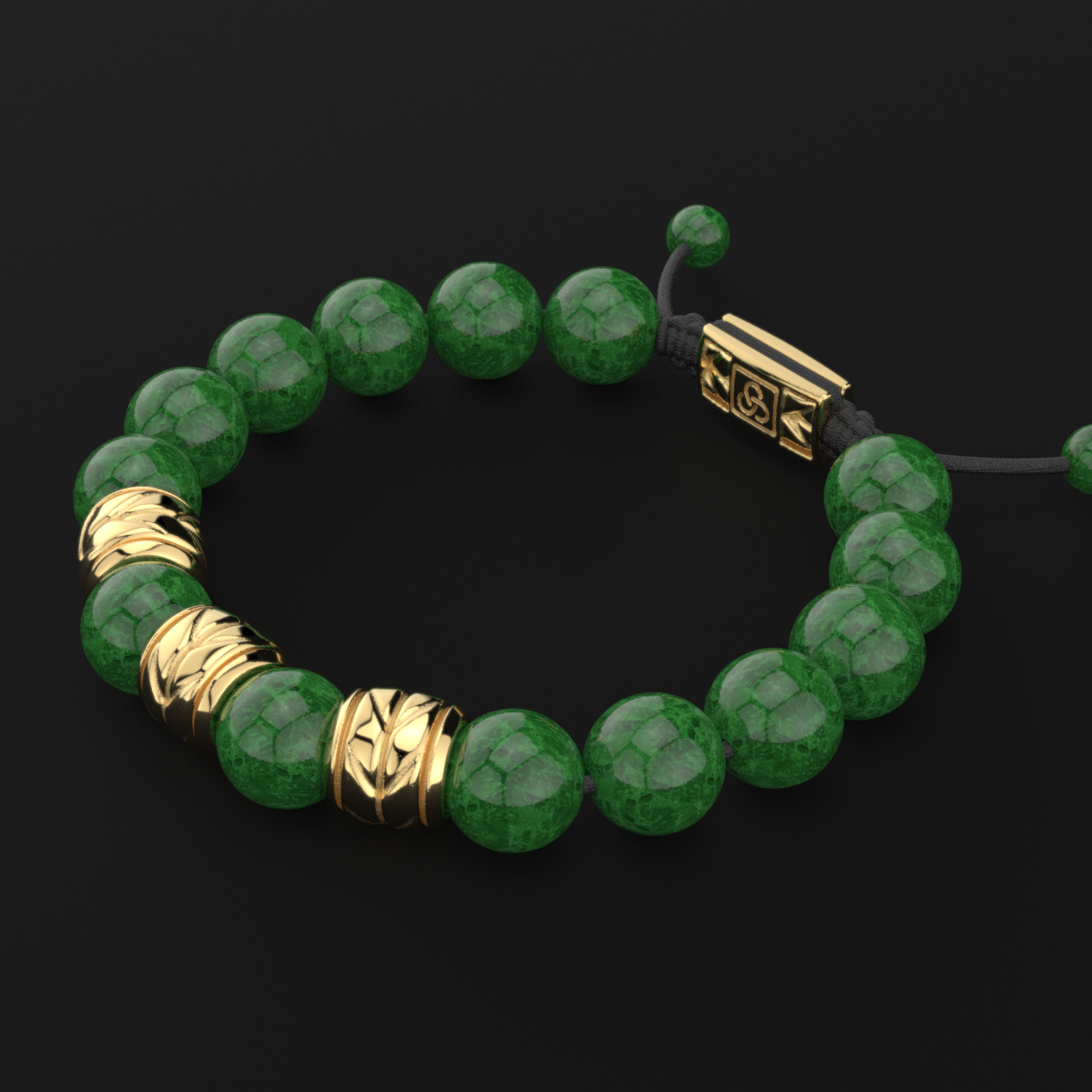 Emerald Jade Bracelet 12mm | Woven