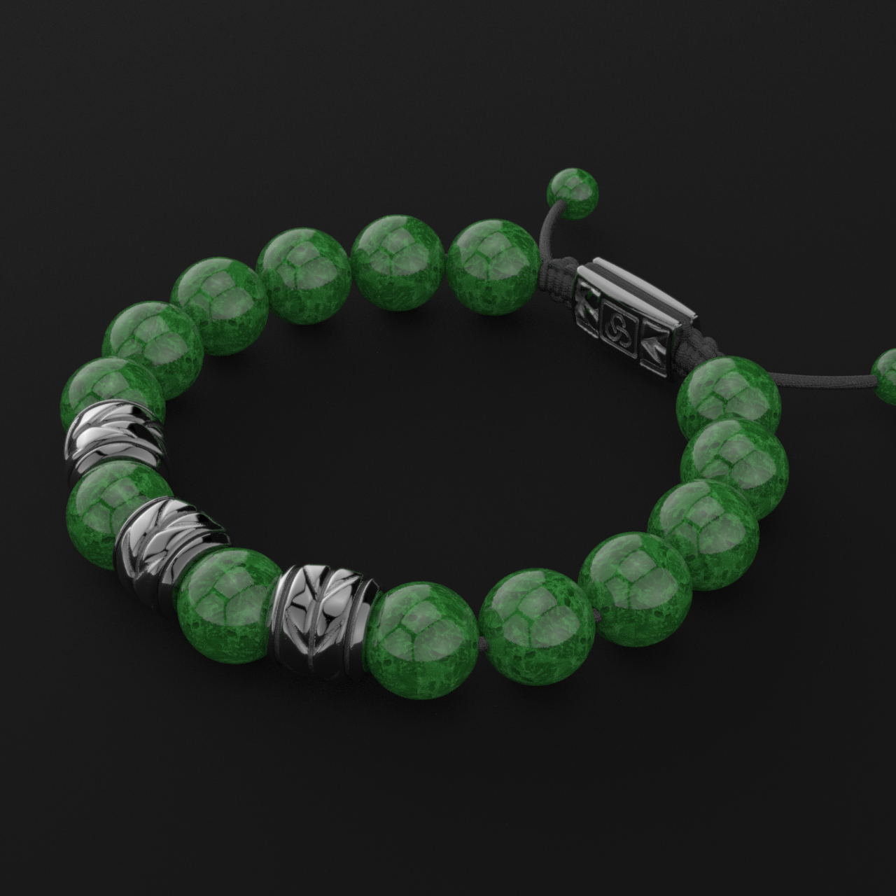 Emerald Jade Bracelet 12mm | Woven